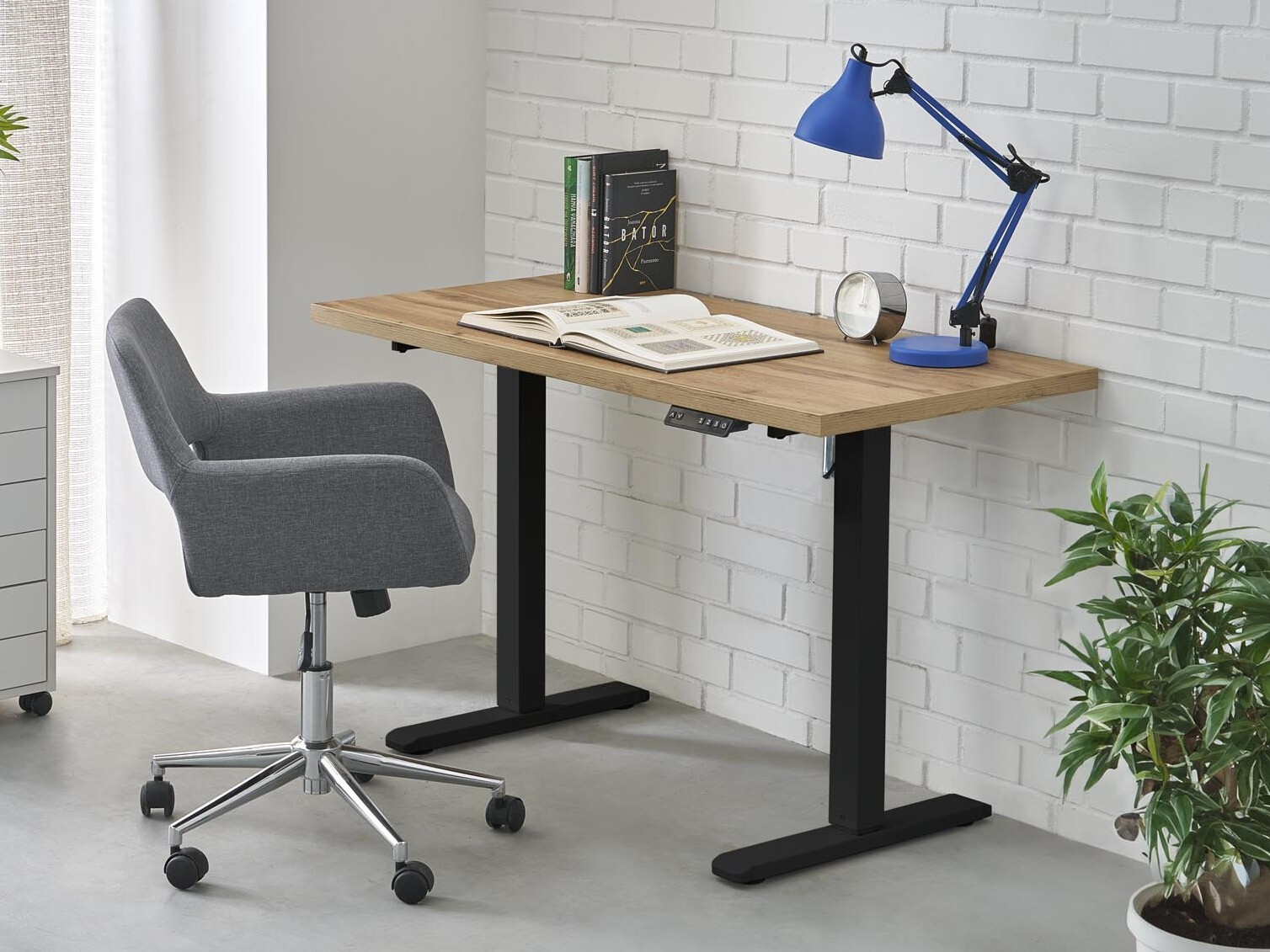 Рабочий стол с регулируемой высотой Houston 1942 (Artisan дуб + Чёрный)