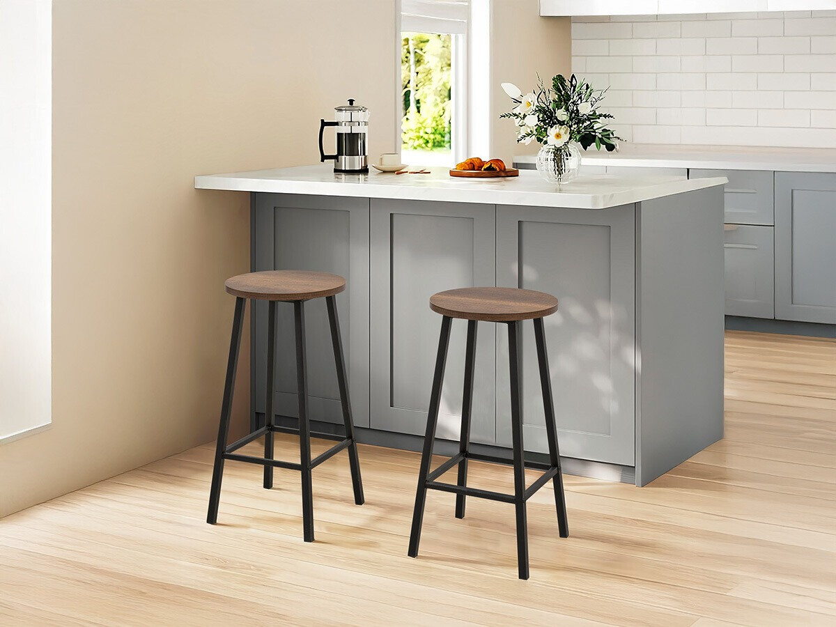 Zemais bāra krēsls Kailua 2462 (Melns + Tumšs koks)