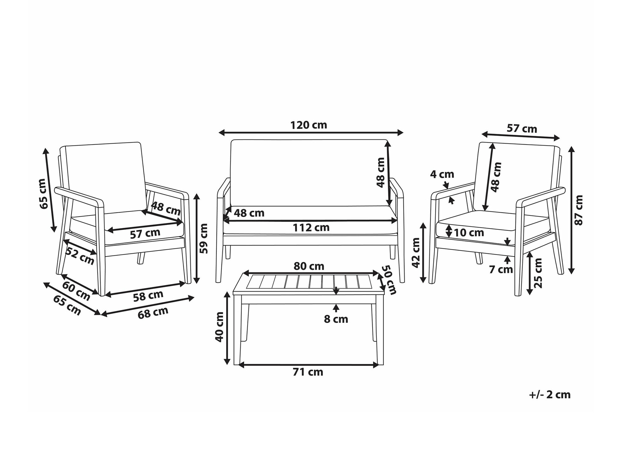 Садовый комплект Berwyn 2592 (Светлое дерево + Taupe)