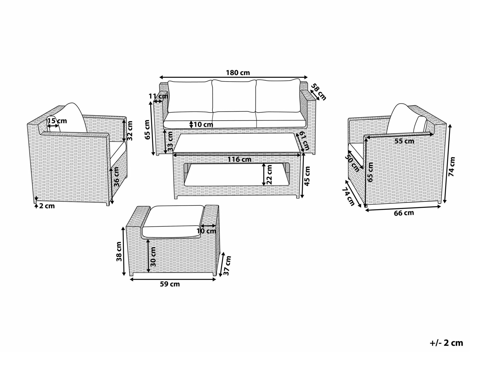 Dārza mēbeļu komplekts Berwyn 2594