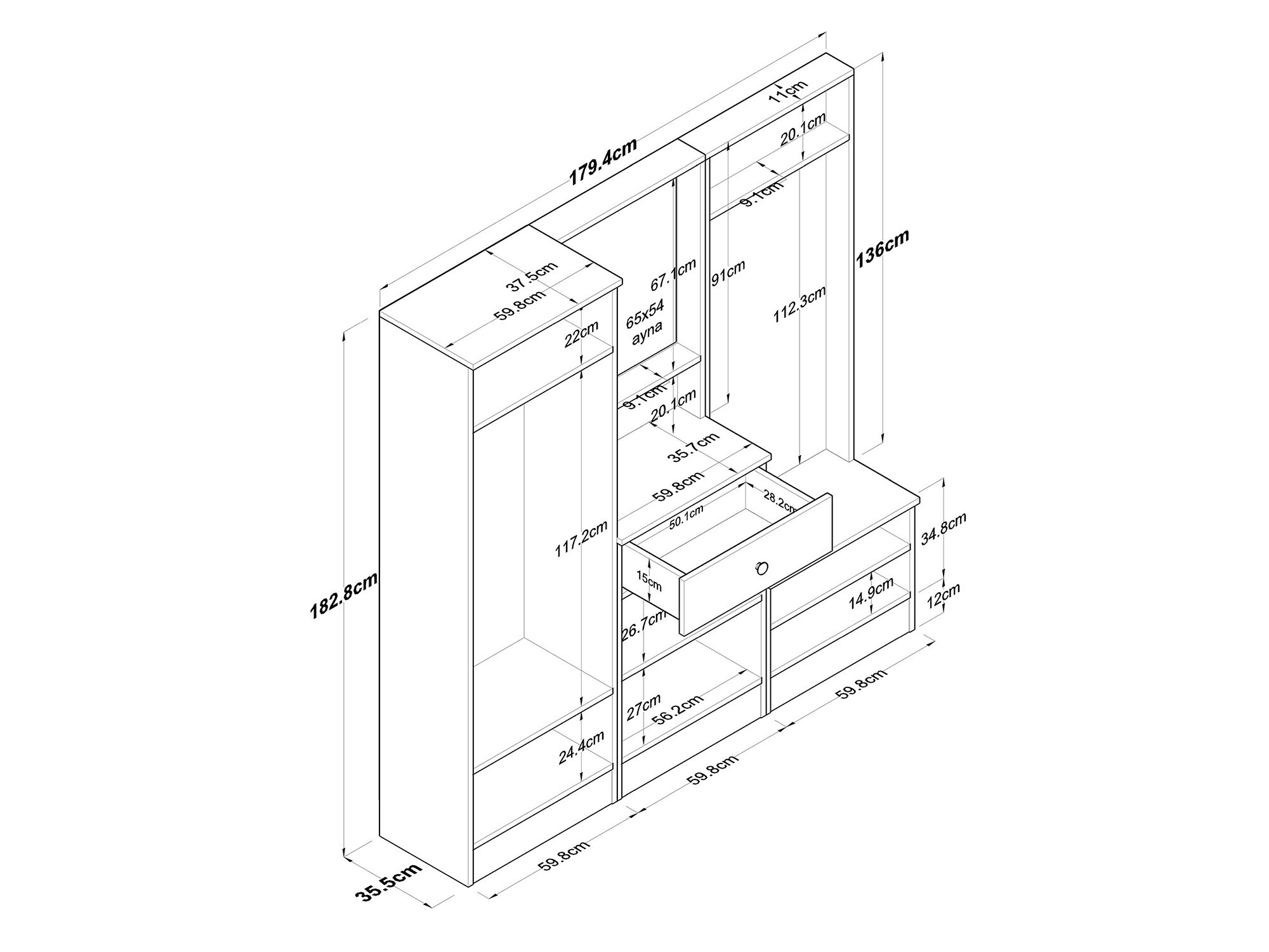 Priekšnama komplekts Kailua 2476
