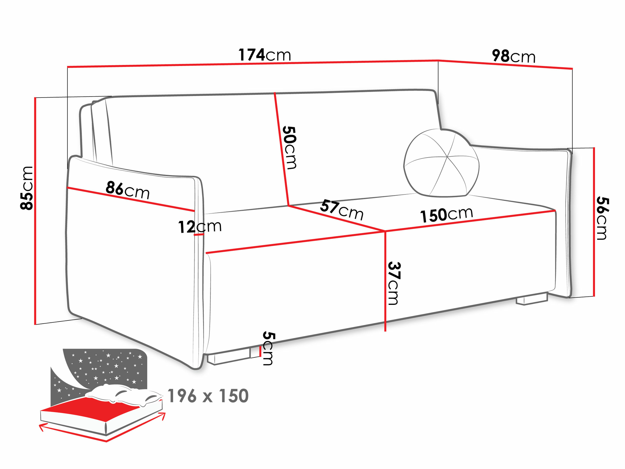 Dīvāns gulta Columbus 219 (Soul 3)