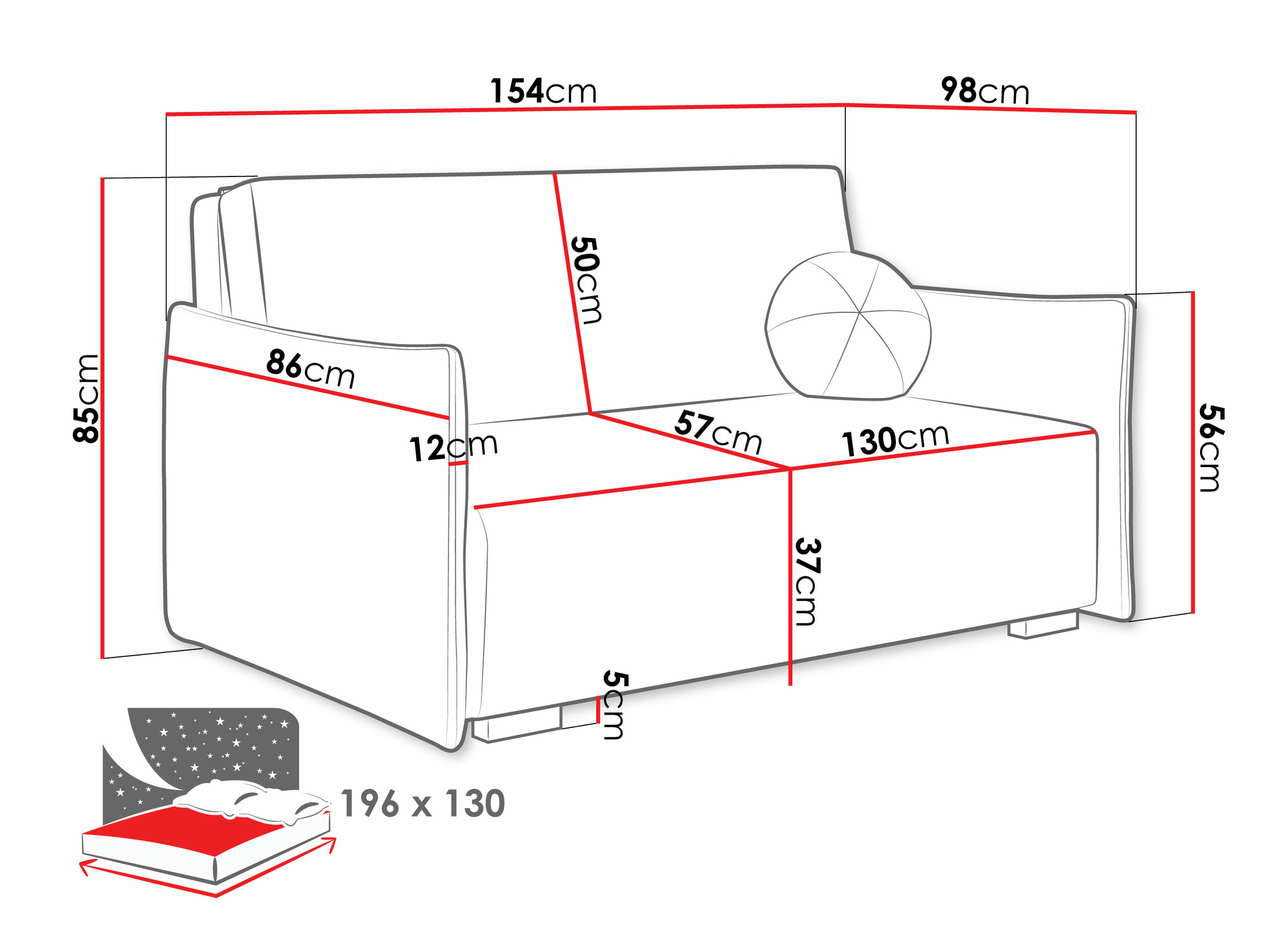Dīvāns gulta Columbus 220 (Soul 15)