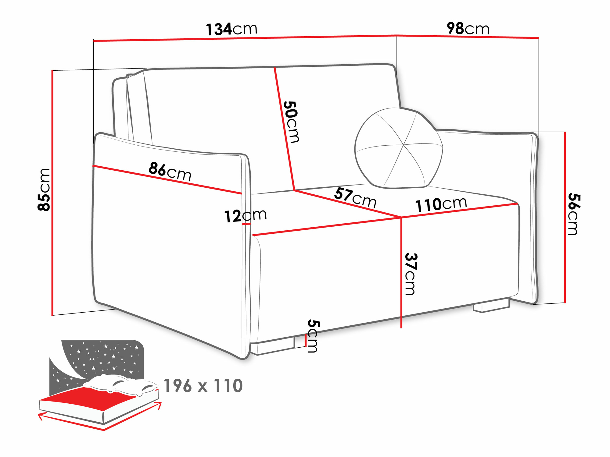 Dīvāns gulta Columbus 221 (Soul 10)