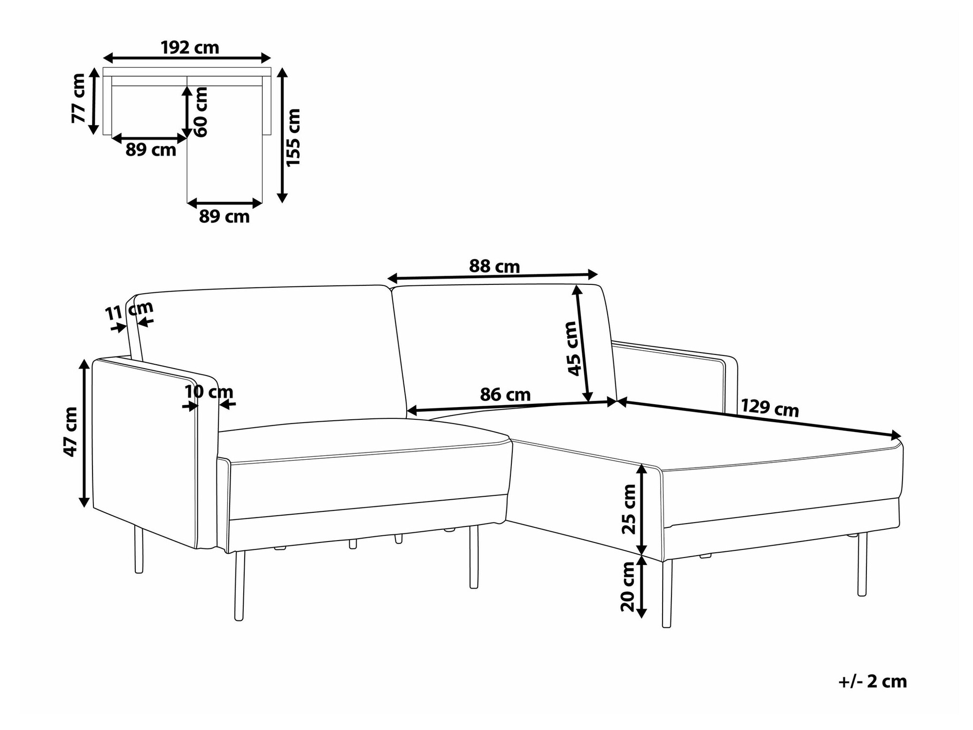 Угловой диван Salmono 101 (Чёрный)
