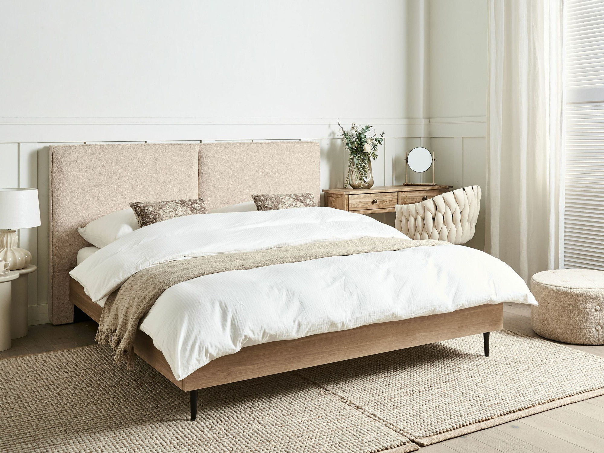 Кровать Berwyn 1273 (Бежевый + Светлое дерево)