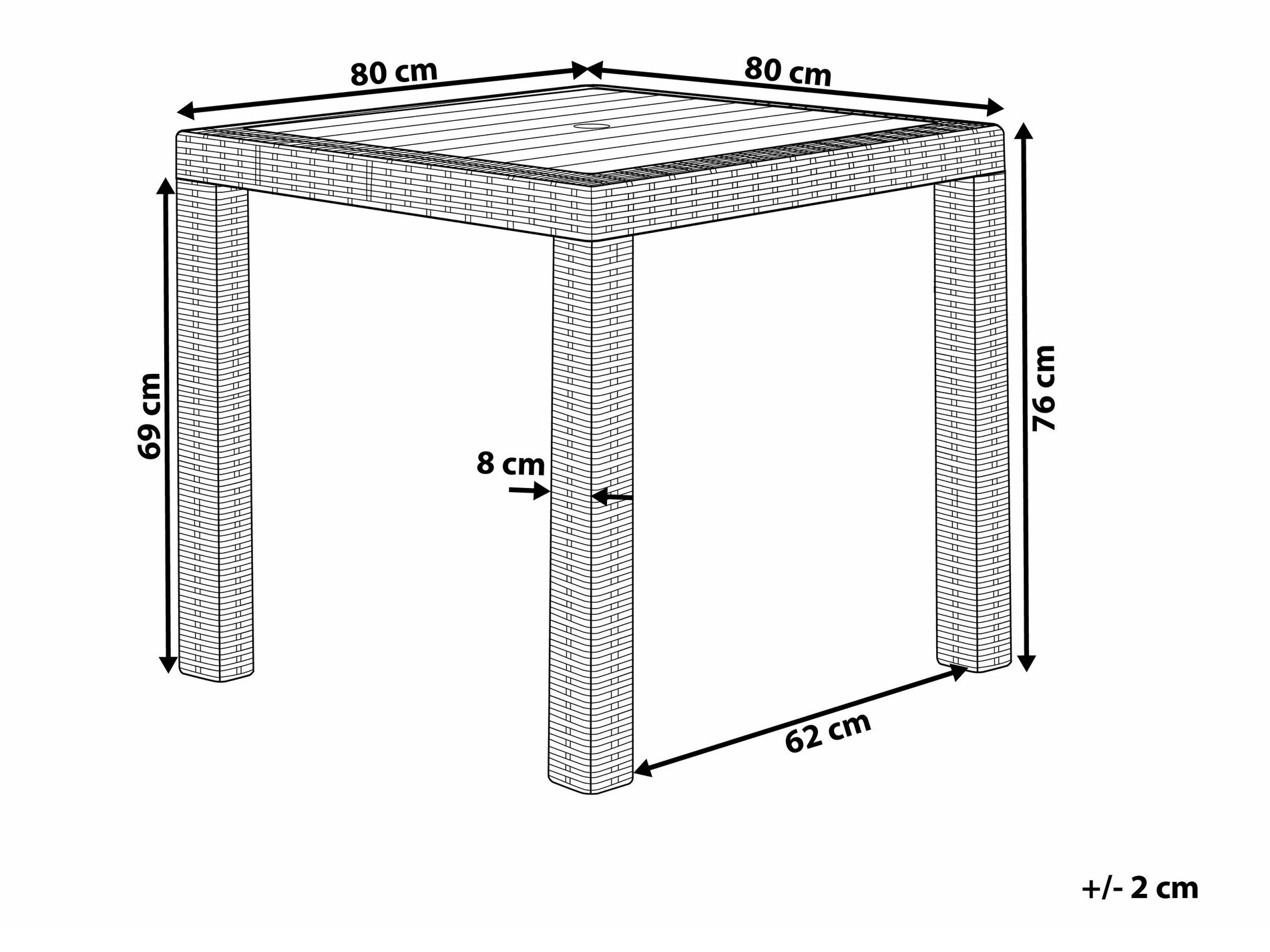 Dārza galds Berwyn 2603 (Gaiši pelēks)
