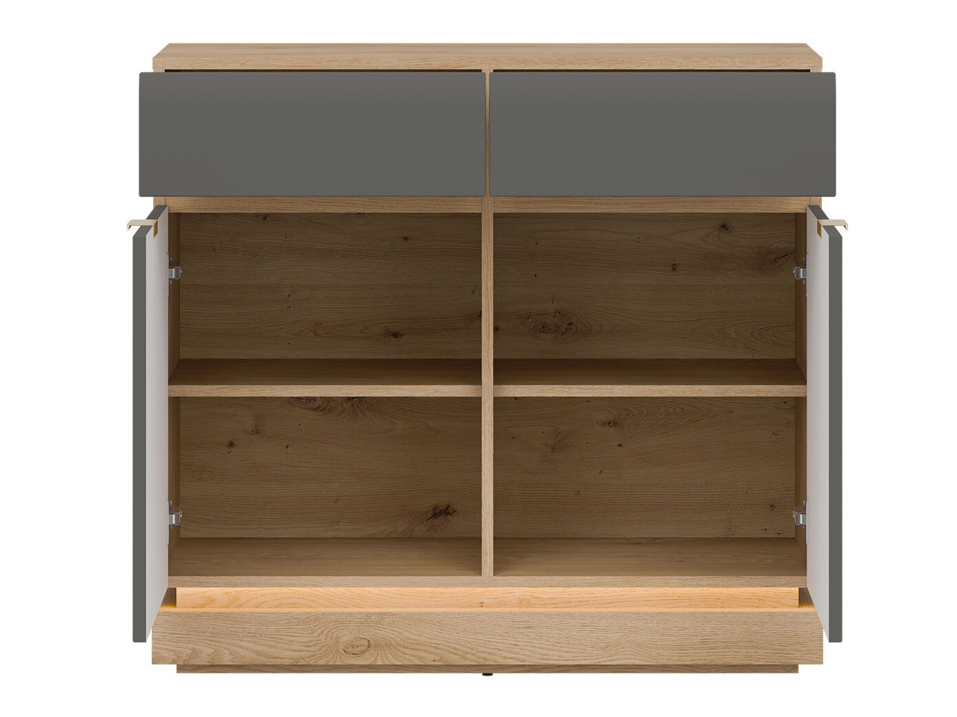 Kumode Teselbu 102 (Pelēks + Ozols)