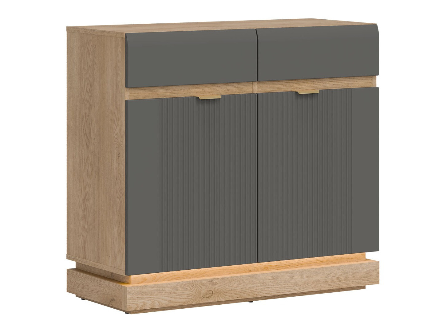 Kumode Teselbu 102 (Pelēks + Ozols)