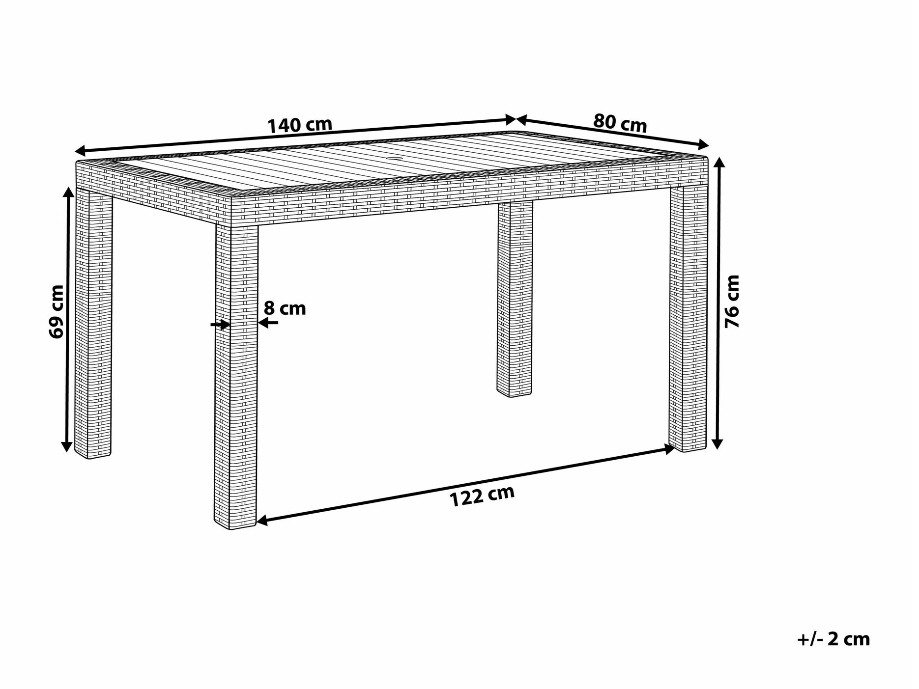 Садовый стол Berwyn 2604 (Белый)