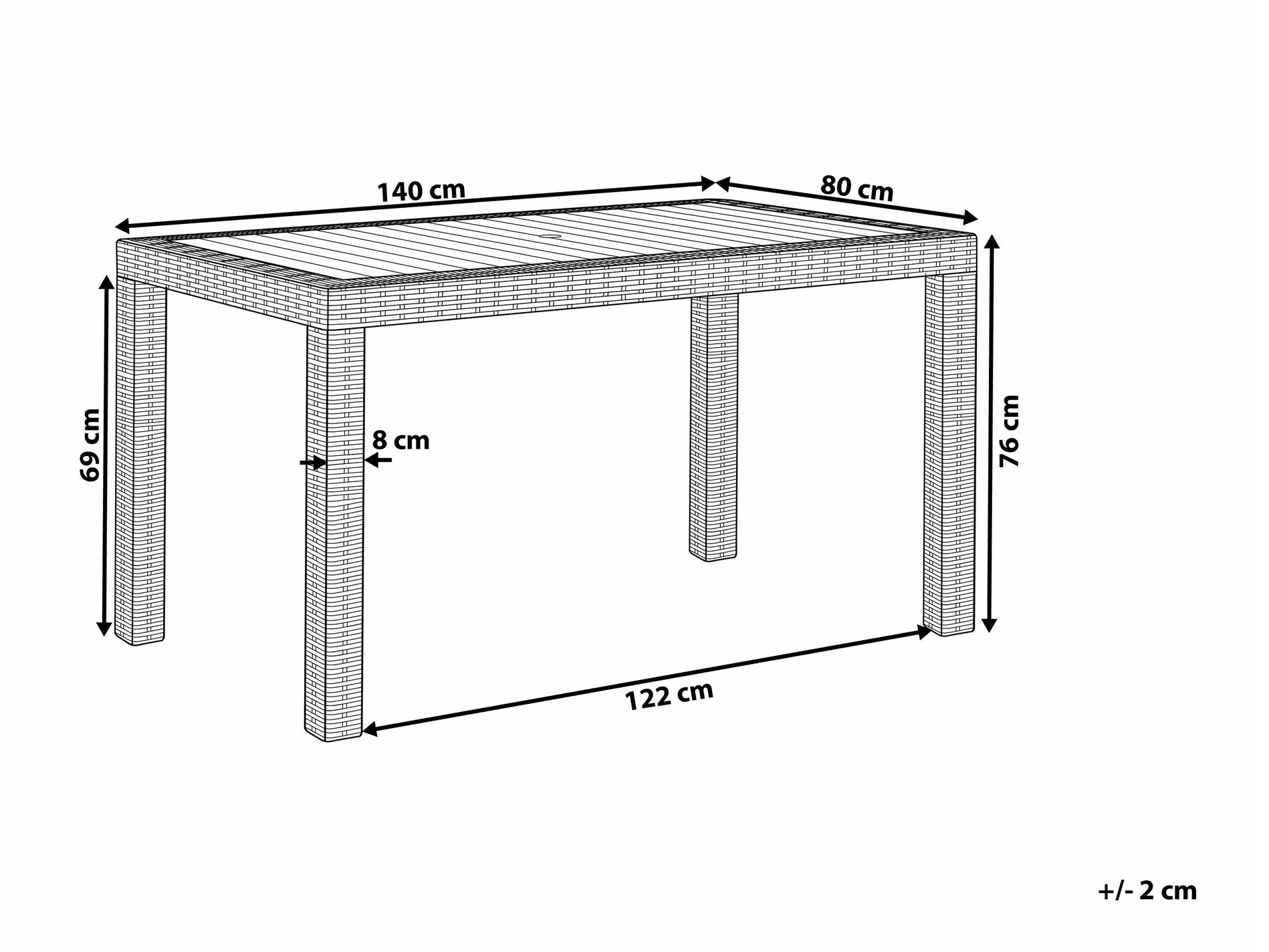 Садовый стол Berwyn 2604 (Светло-серый)
