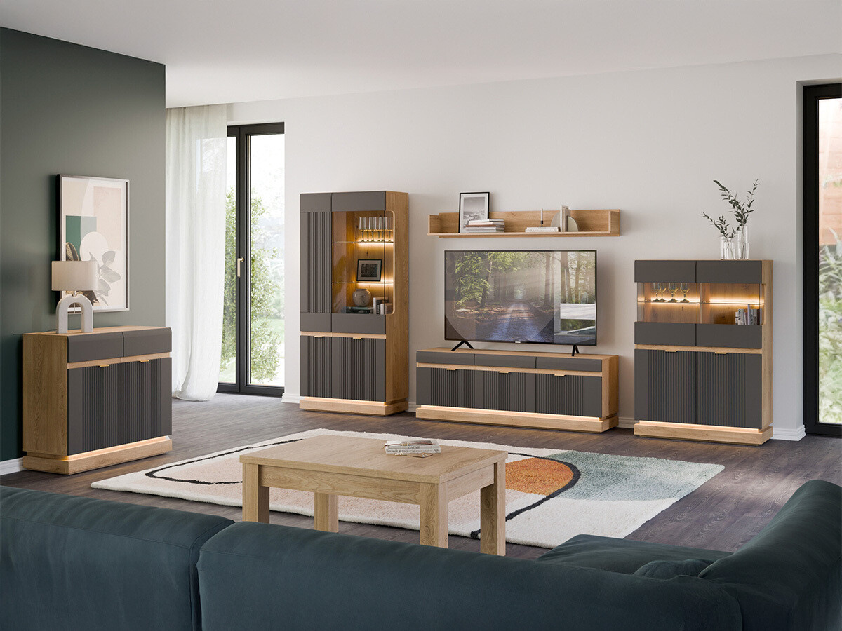 TV galds Teselbu 100 (Antracīts + Torro ozols)