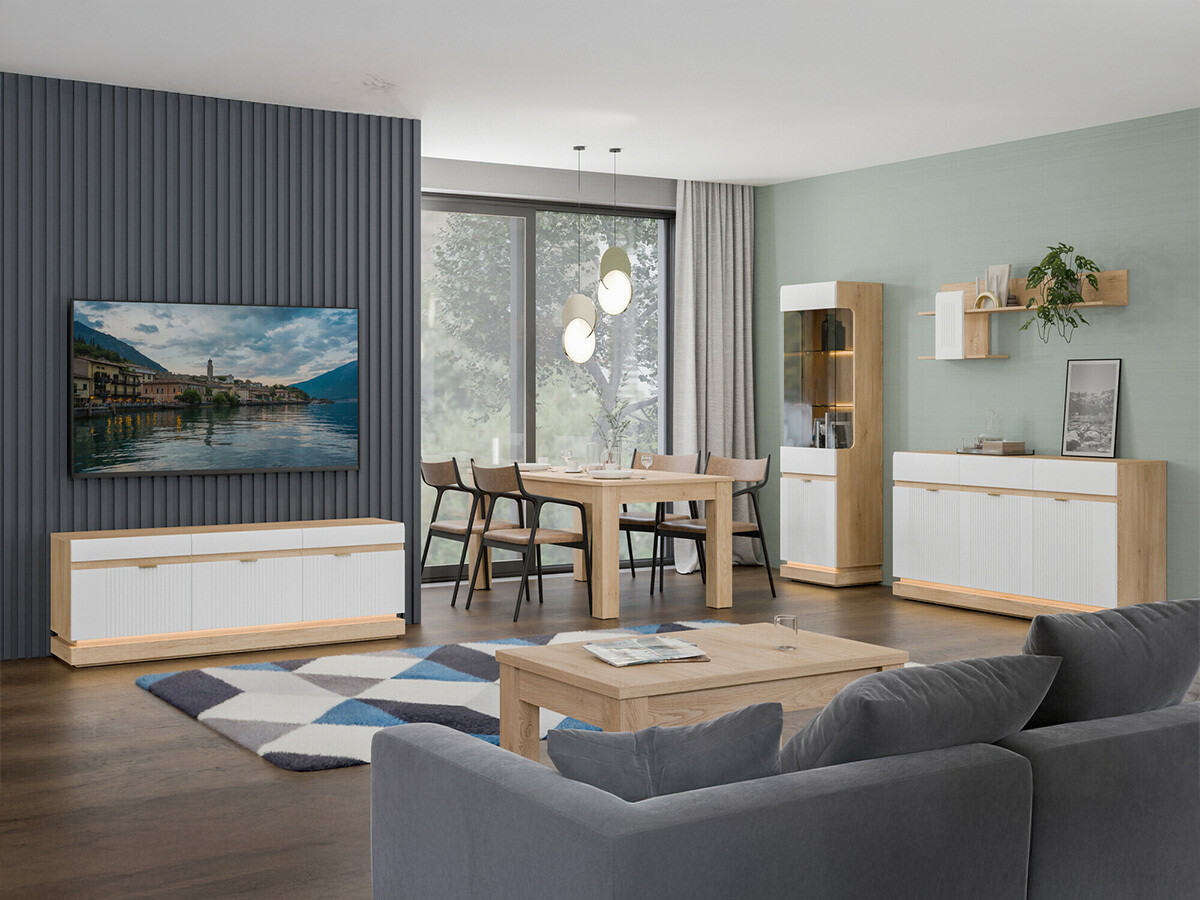 TV galds Teselbu 100 (Balts + Torro ozols)