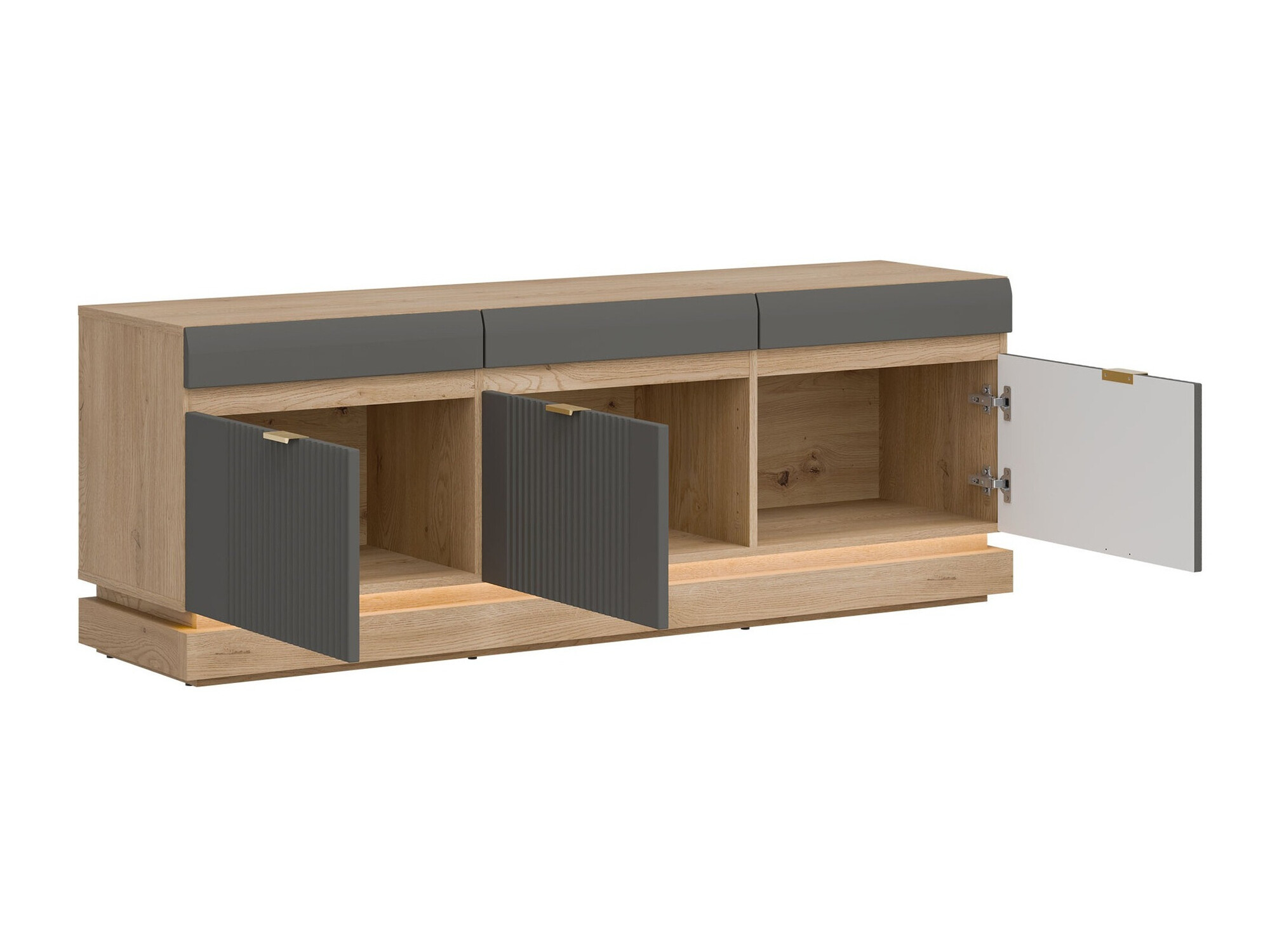 TV galds Teselbu 100 (Pelēks + Torro ozols)