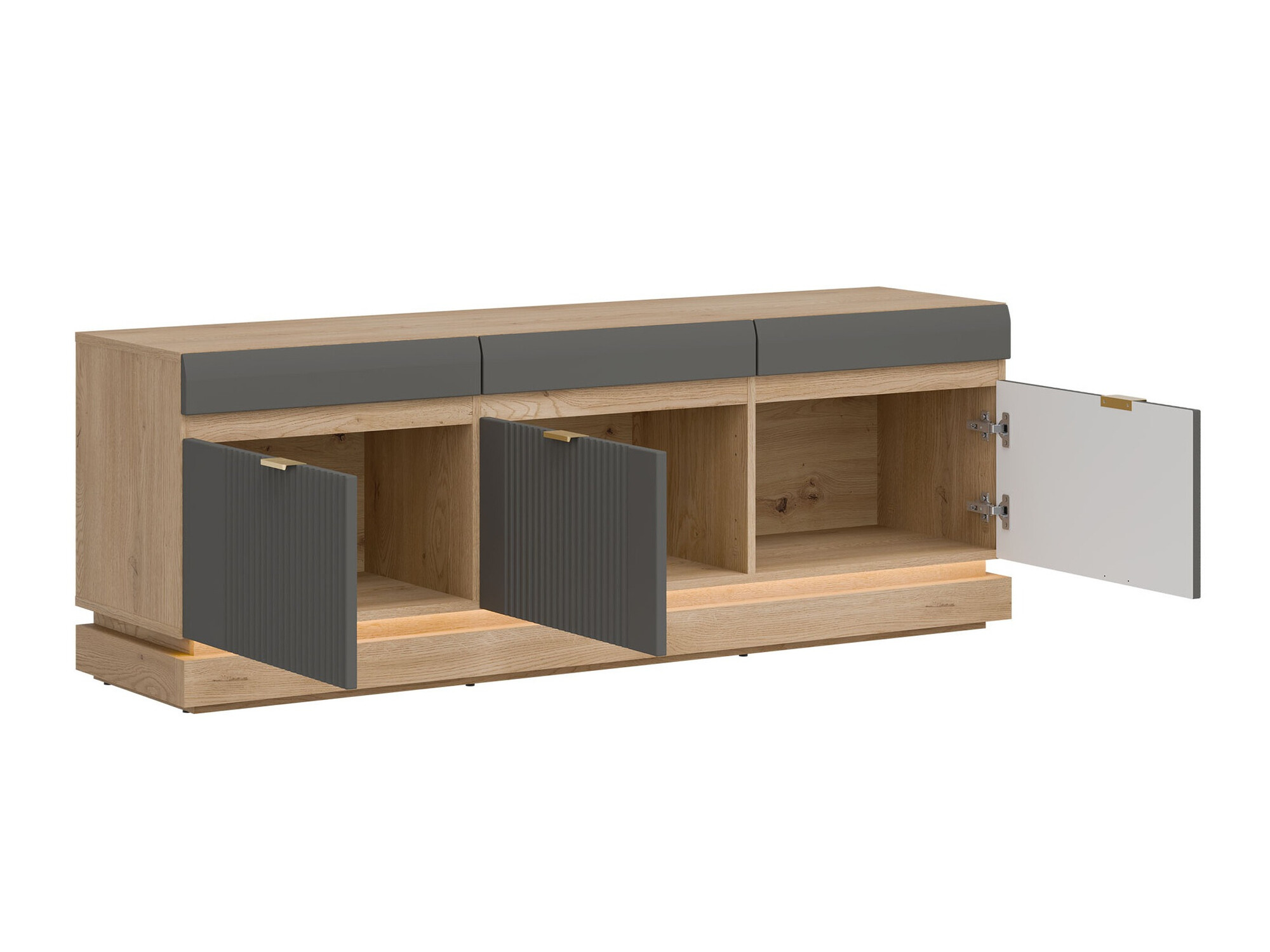 TV galds Teselbu 100 (Pelēks + Torro ozols)