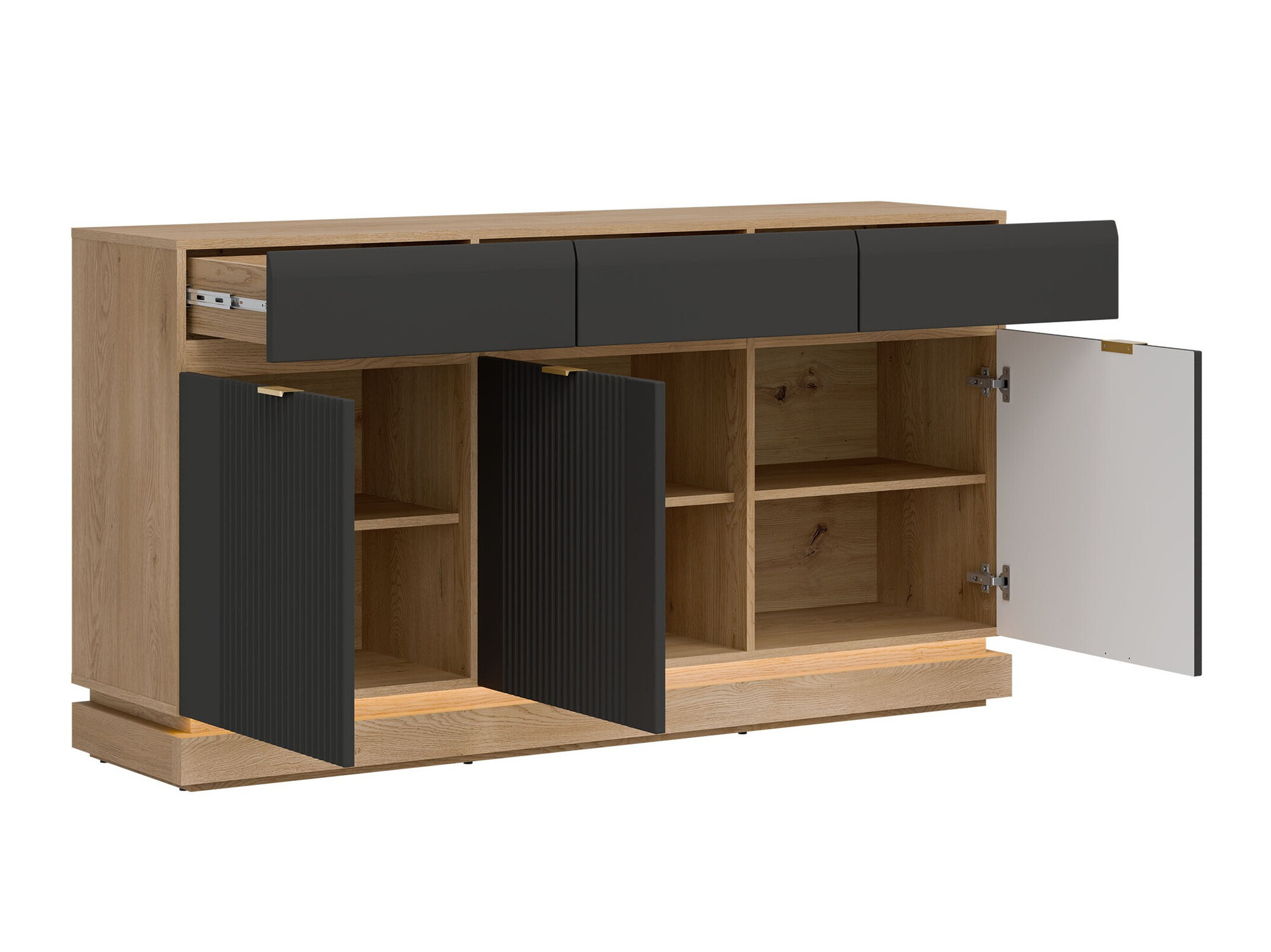 Kомод Teselbu 104 (Антрацит + Дуб)