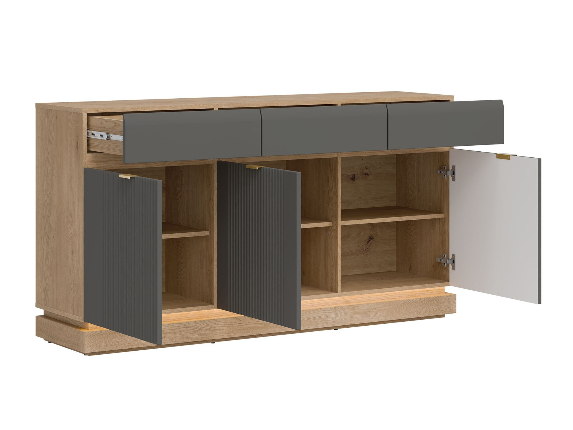 Kомод Teselbu 104 (Серый + Дуб)