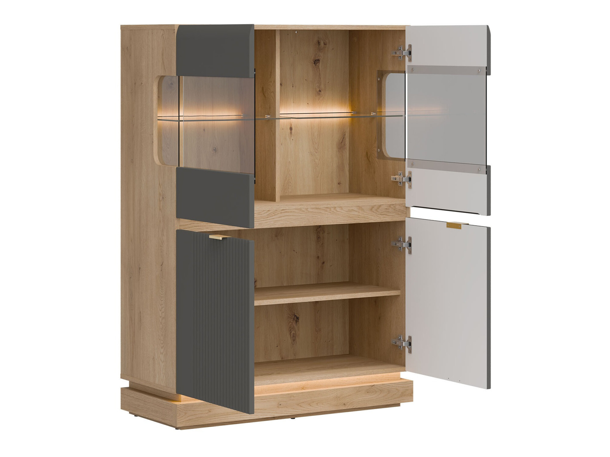 Skapis Teselbu 105 (Pelēks + Ozols)