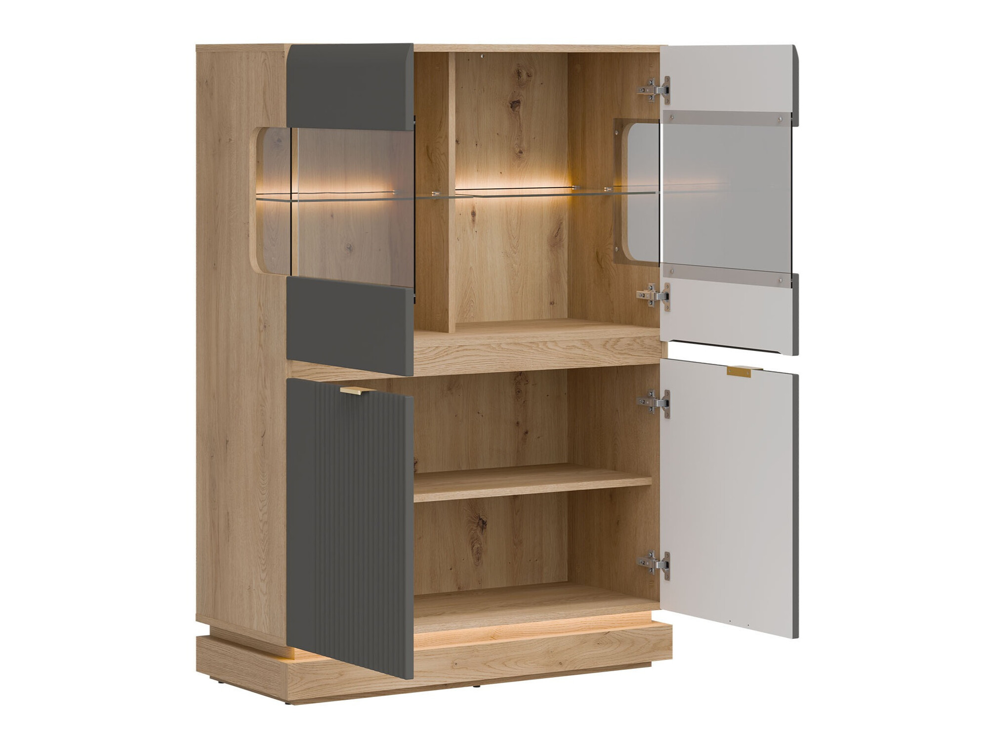 Skapis Teselbu 105 (Pelēks + Ozols)