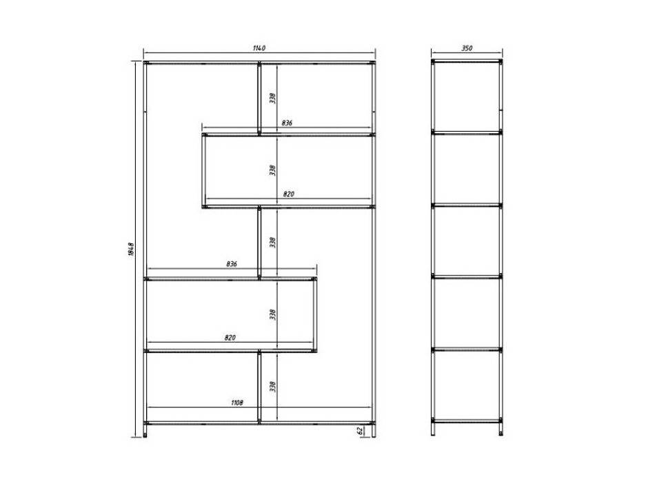 Plaukts Norsica Sevferi 134 (Savvaļas ozols + Melns)