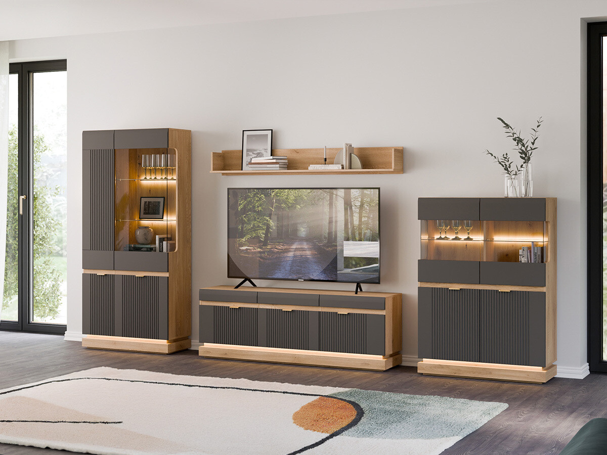 Стеллаж Teselbu 111 (Антрацит + Дуб)