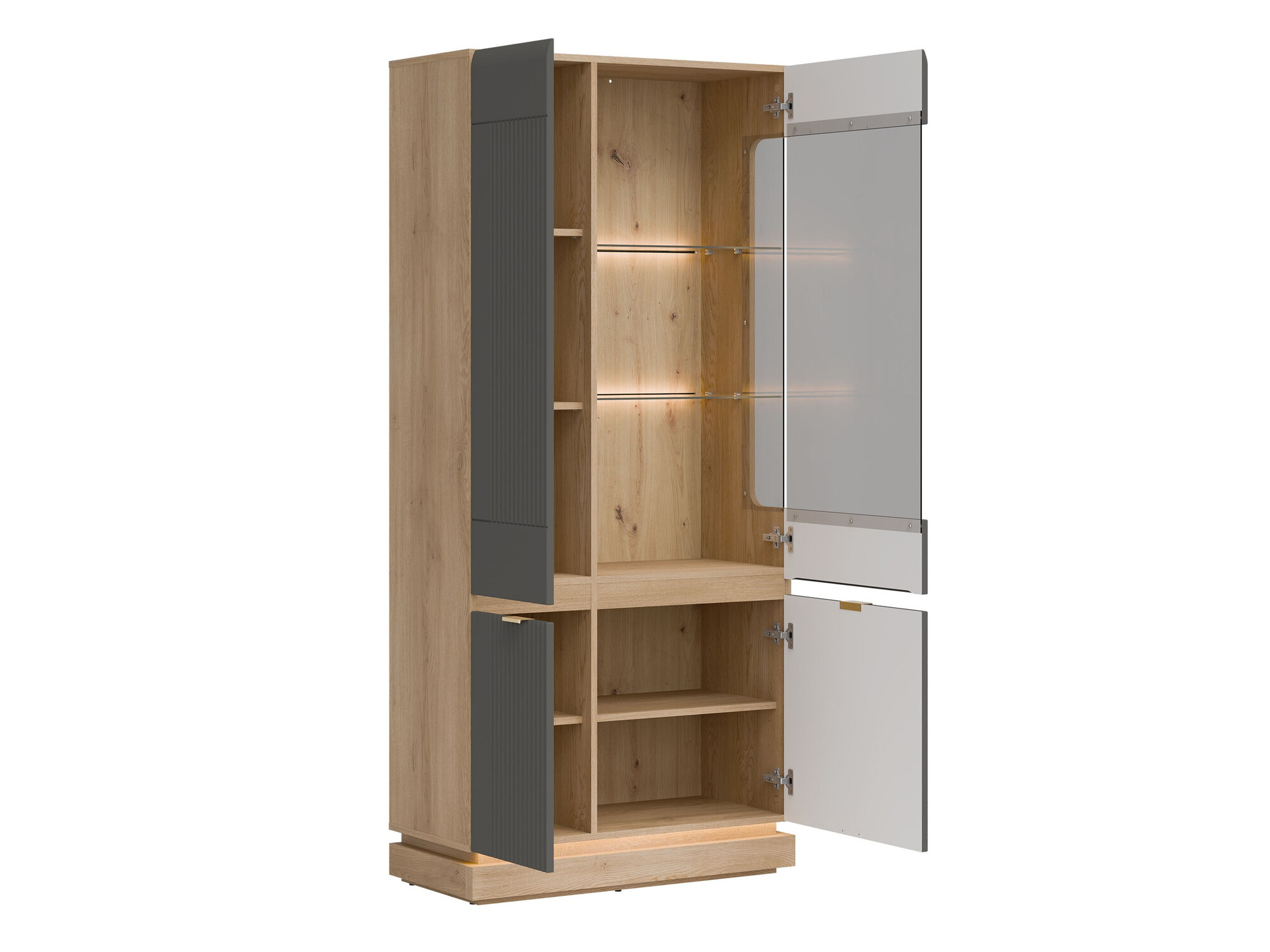 Стеллаж Teselbu 111 (Серый + Дуб)