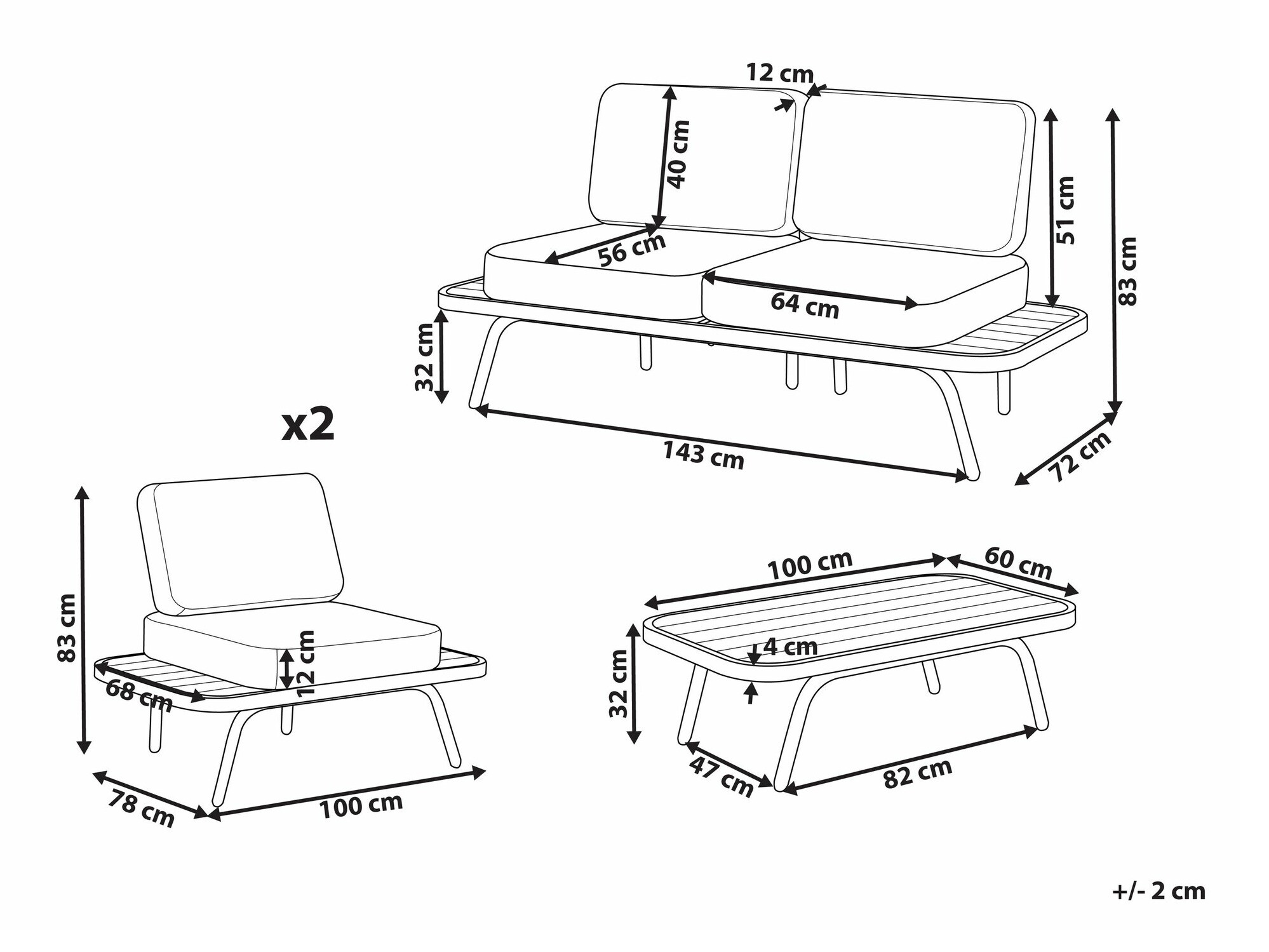 Dārza mēbeļu komplekts Berwyn 2620