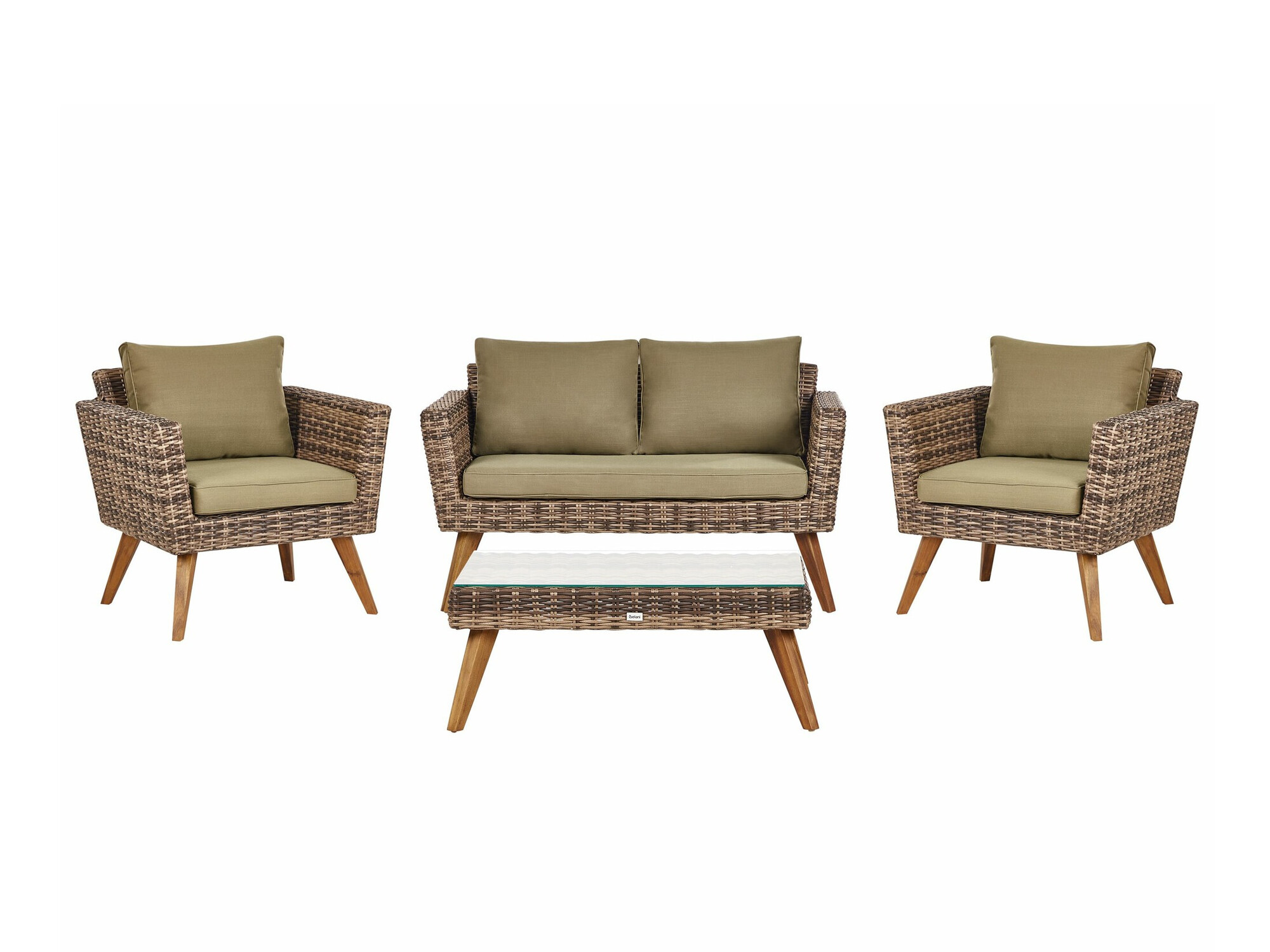 Dārza mēbeļu komplekts Berwyn 2626 (Brūns + Gaišs olīvkoks)