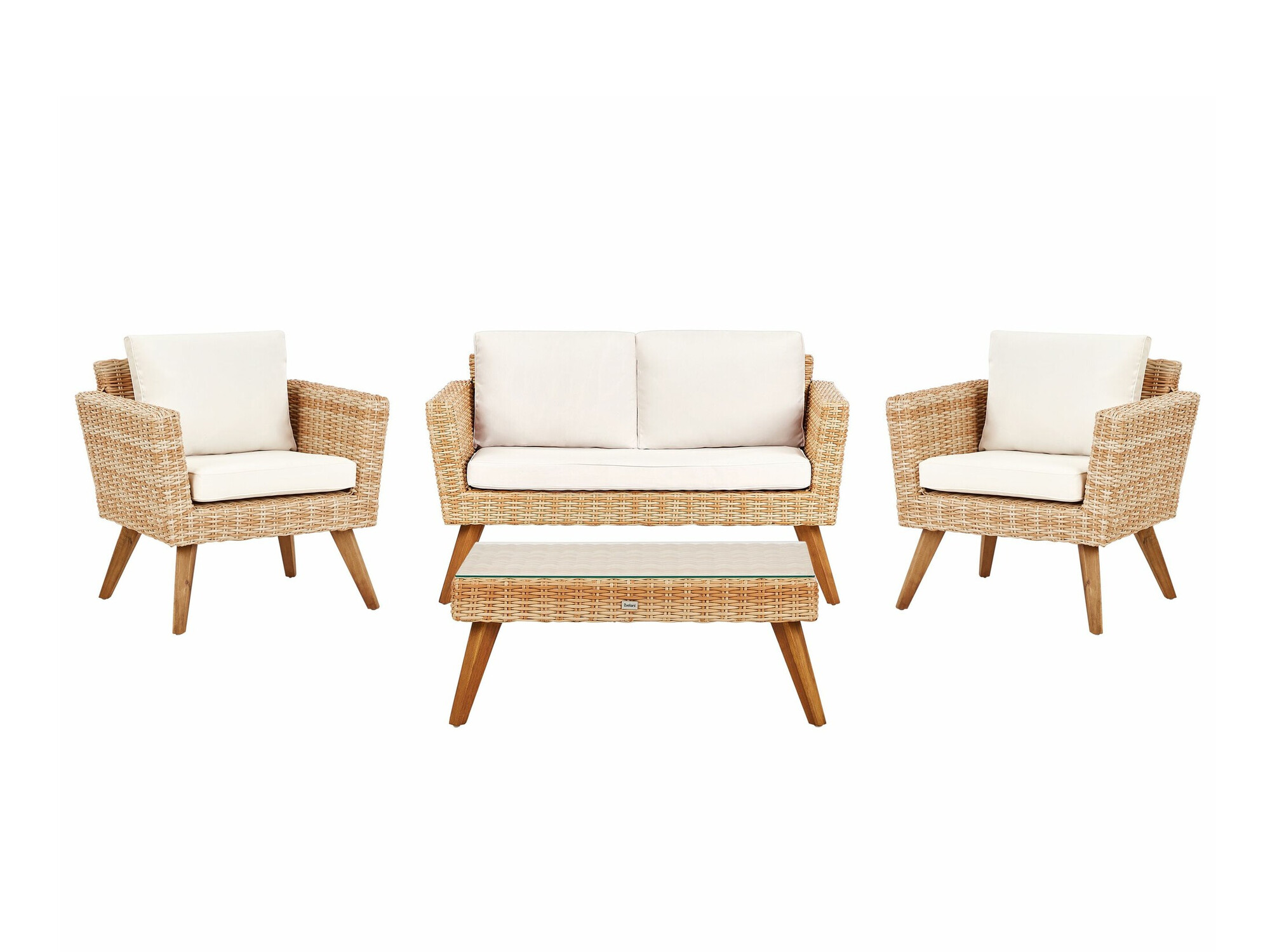 Dārza mēbeļu komplekts Berwyn 2626 (Gaiši brūns + Balts)