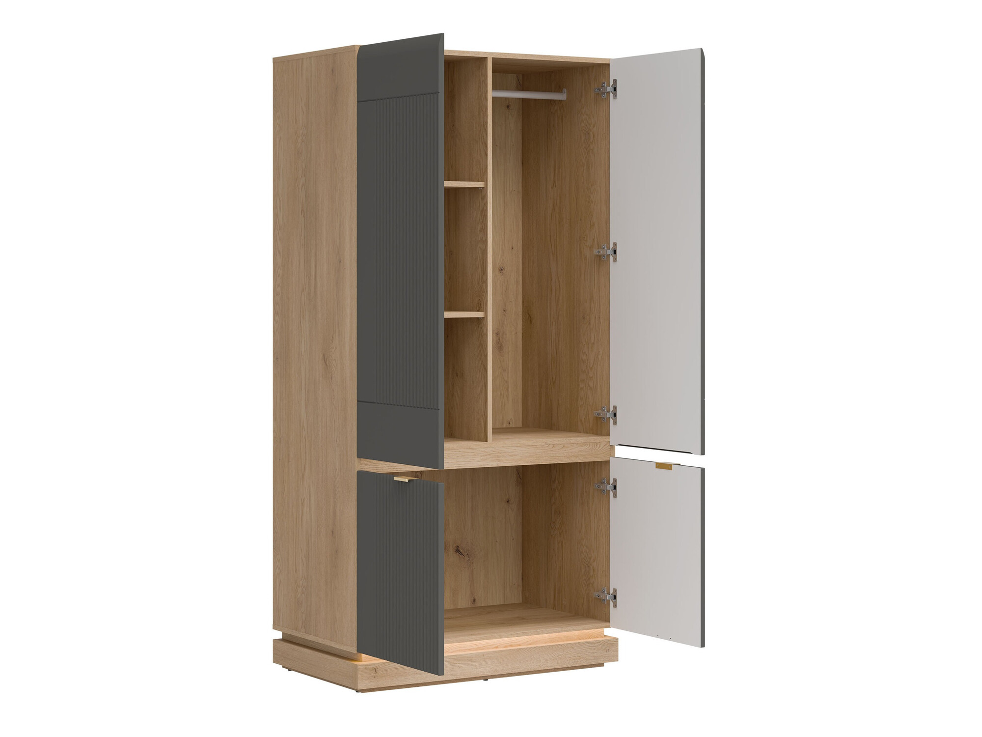 Skapis Teselbu 113 (Pelēks + Ozols)