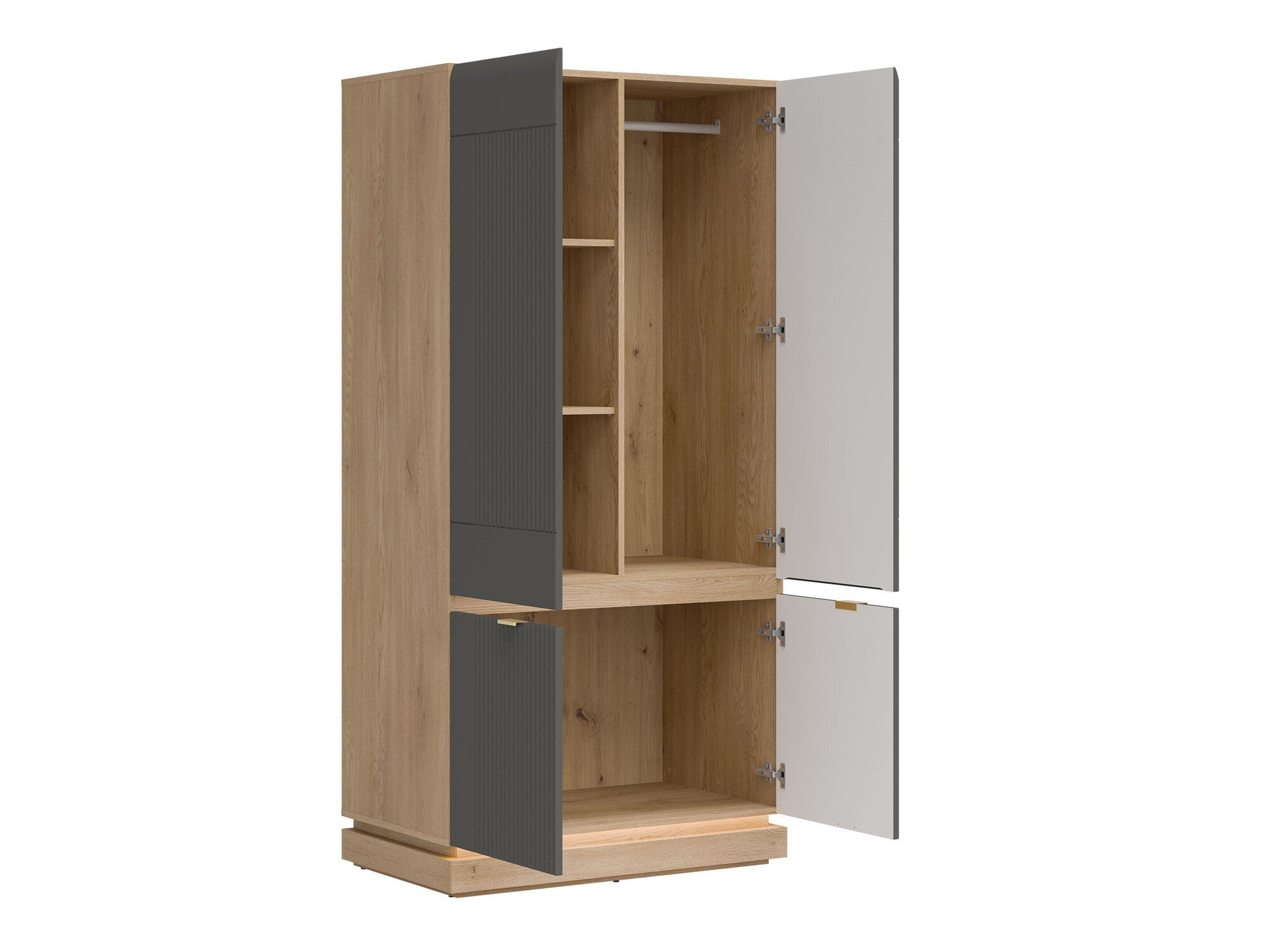 Skapis Teselbu 113 (Pelēks + Ozols)