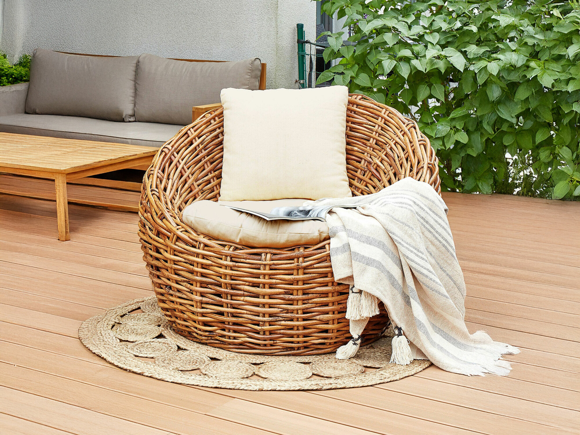 Dārza atpūtas krēsls Berwyn 2598 (Brūns + Bēšs)