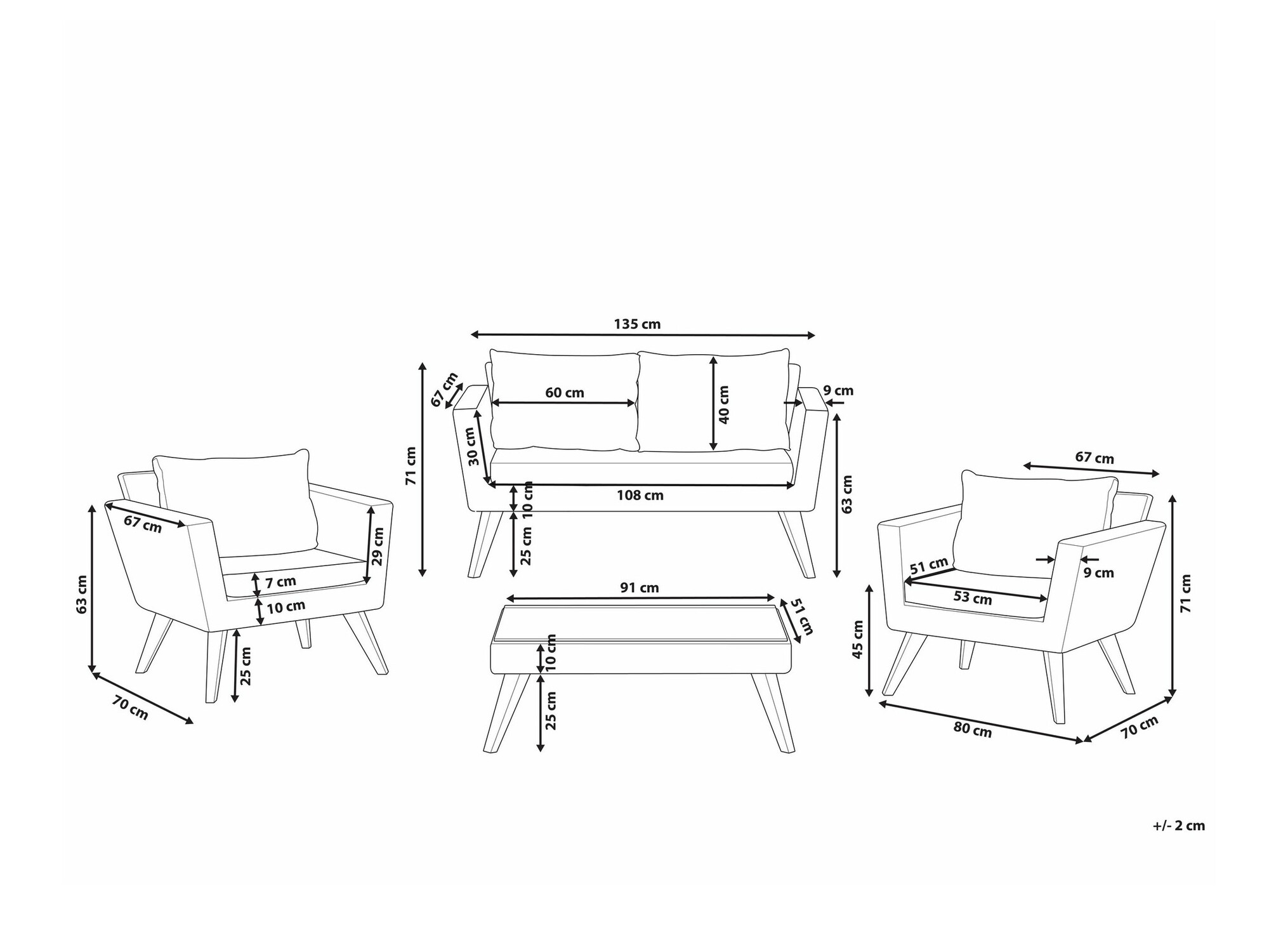 Dārza mēbeļu komplekts Berwyn 2626 (Taupe + Pelēks)