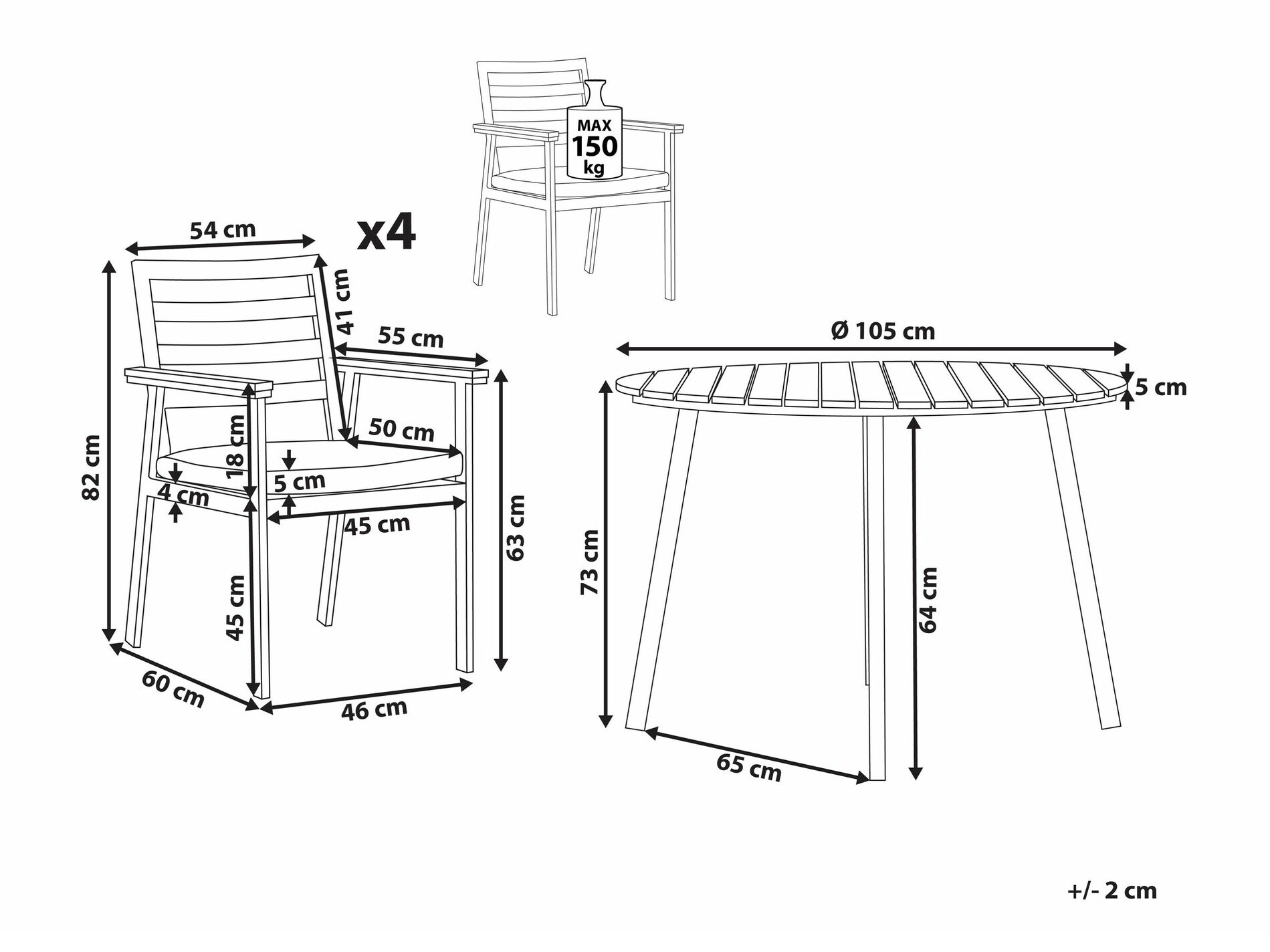 Galds un krēslu komplekts Berwyn 2629 (Pelēks)