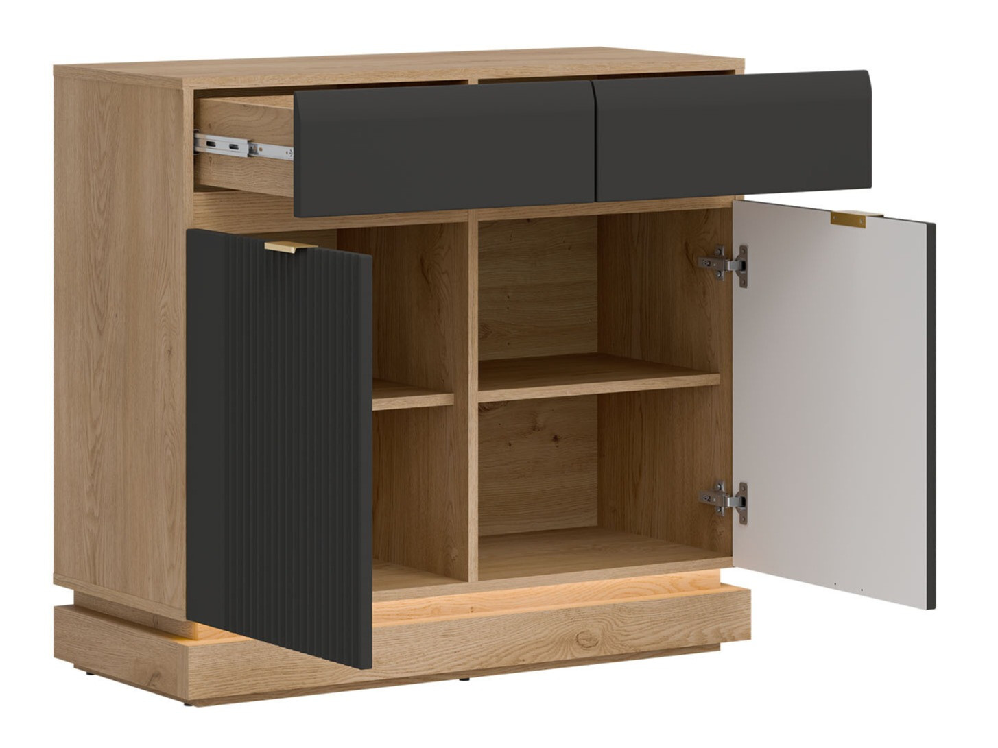 Guļamistabas komplekts Teselbu 117 (Antracīts + Ozols)