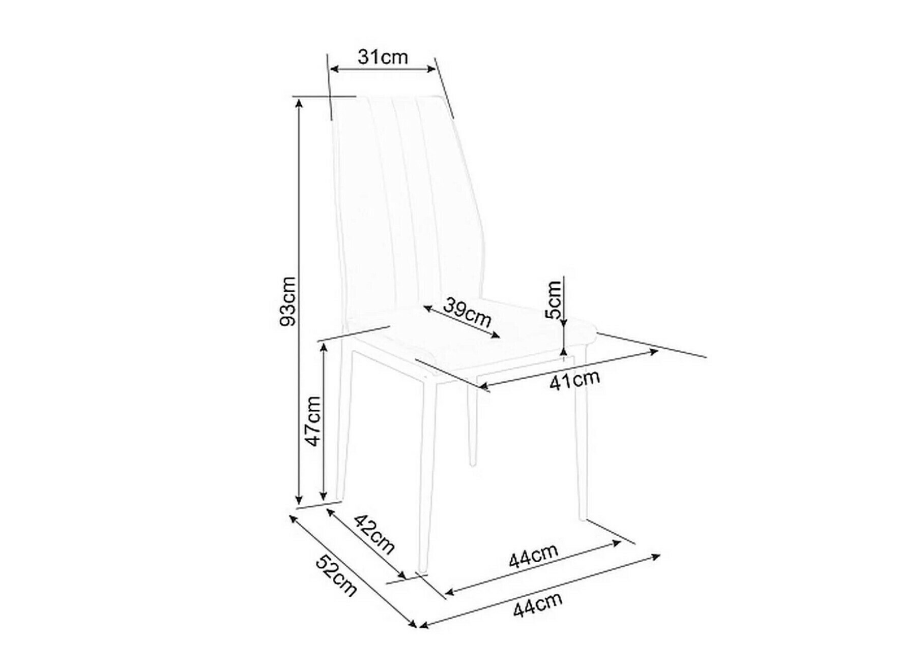 Krēsls Detroit 738 (Melns)