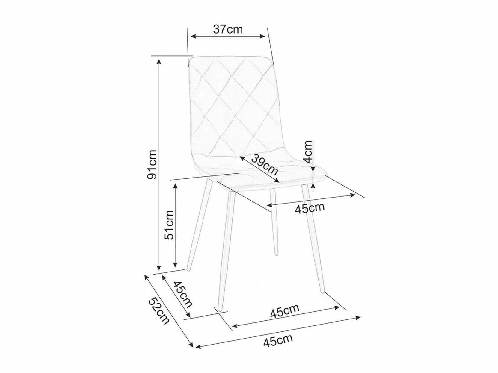 Krēsls Detroit 741 (Melns)