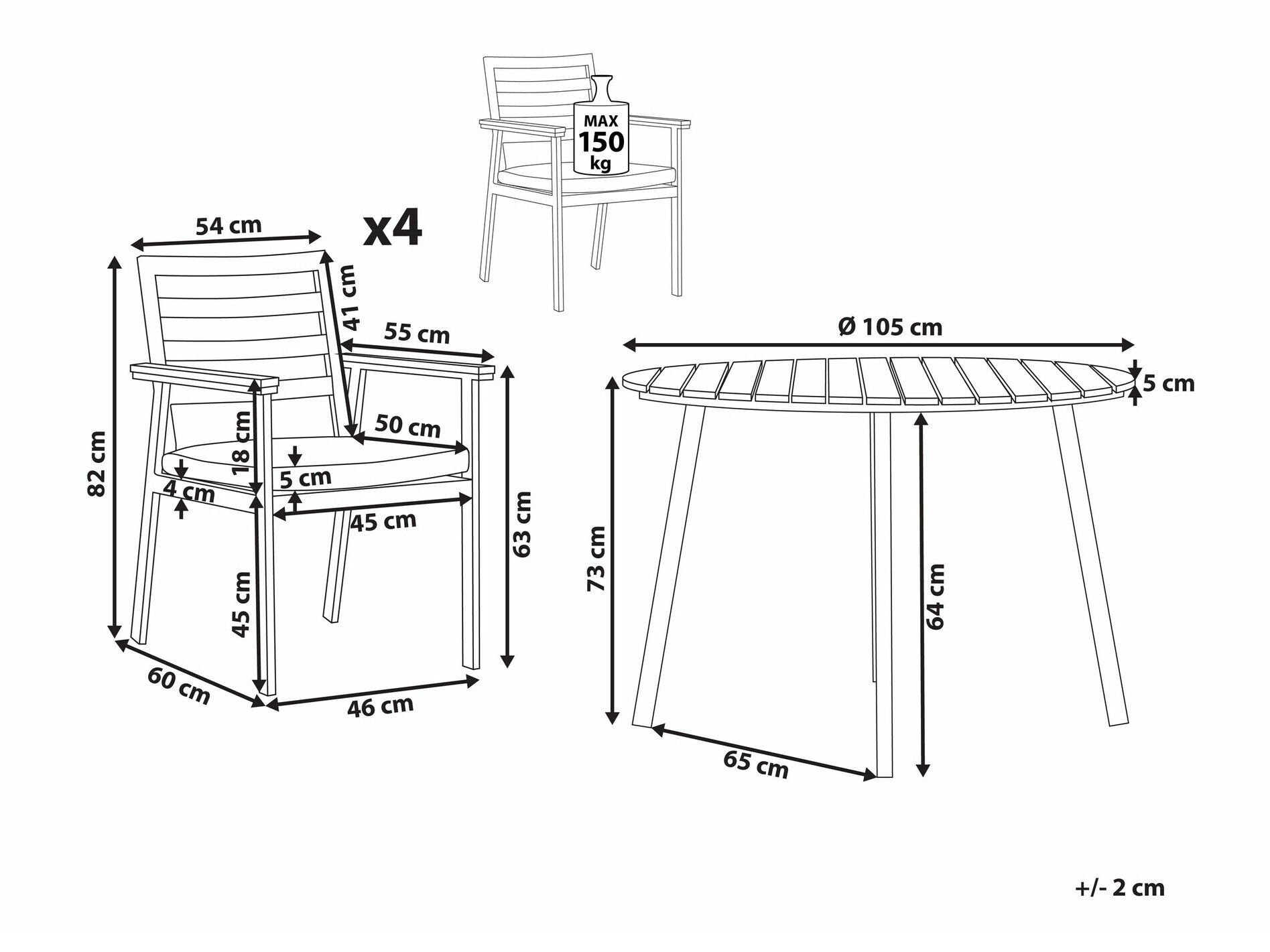 Стол и стулья Berwyn 2629 (Бежевый)