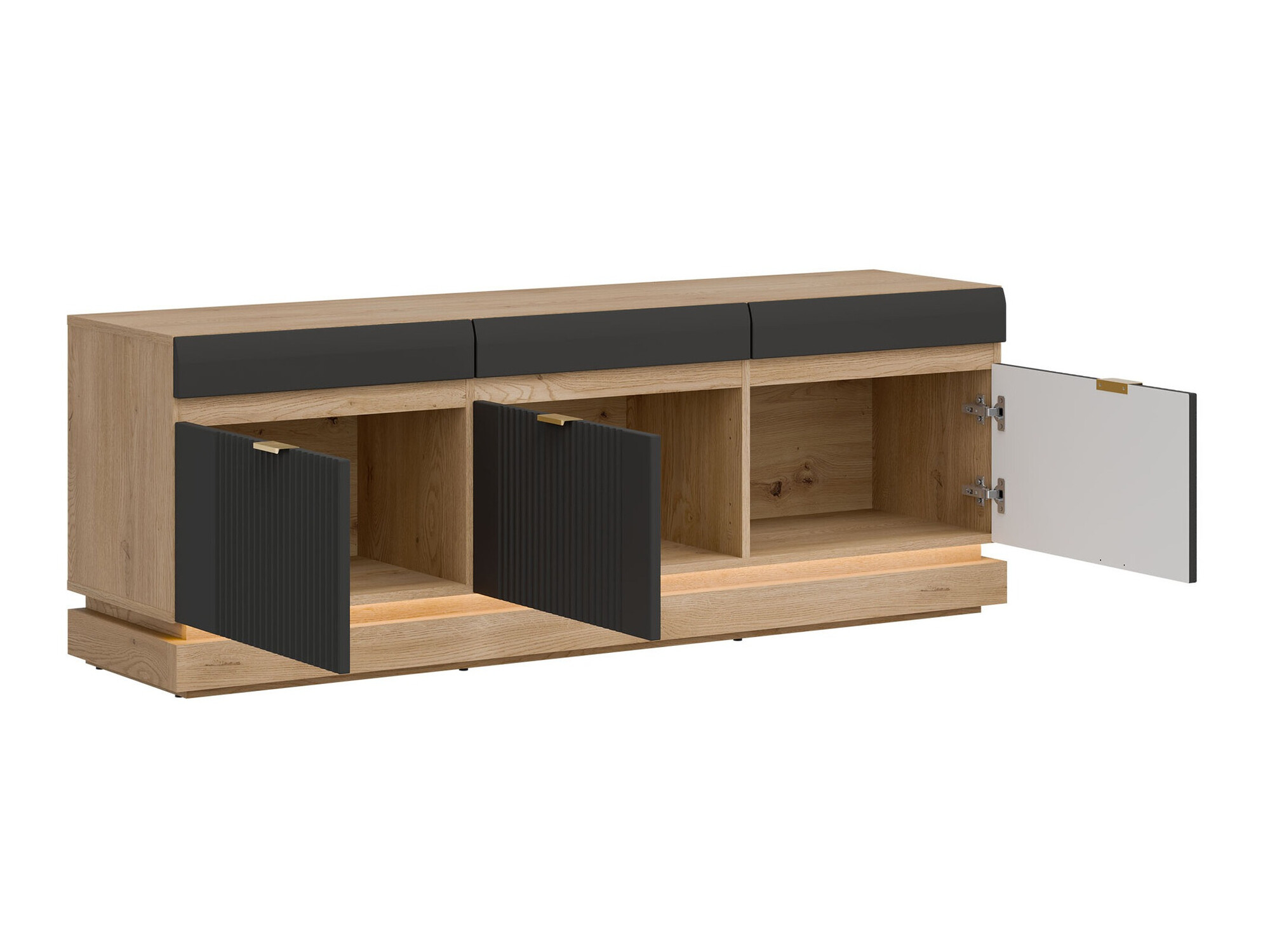 Viesistabas komplekts Teselbu 116 (Antracīts + Ozols)