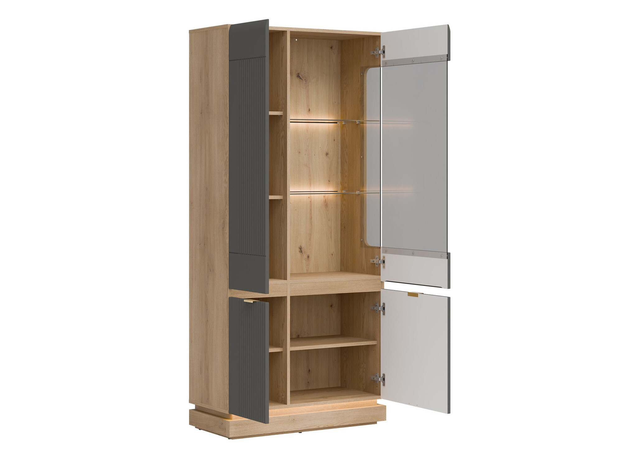 Viesistabas komplekts Teselbu 116 (Pelēks + Ozols)