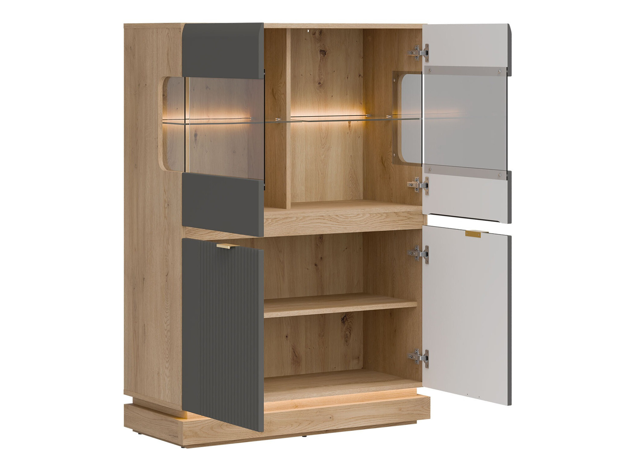 Viesistabas komplekts Teselbu 116 (Pelēks + Ozols)