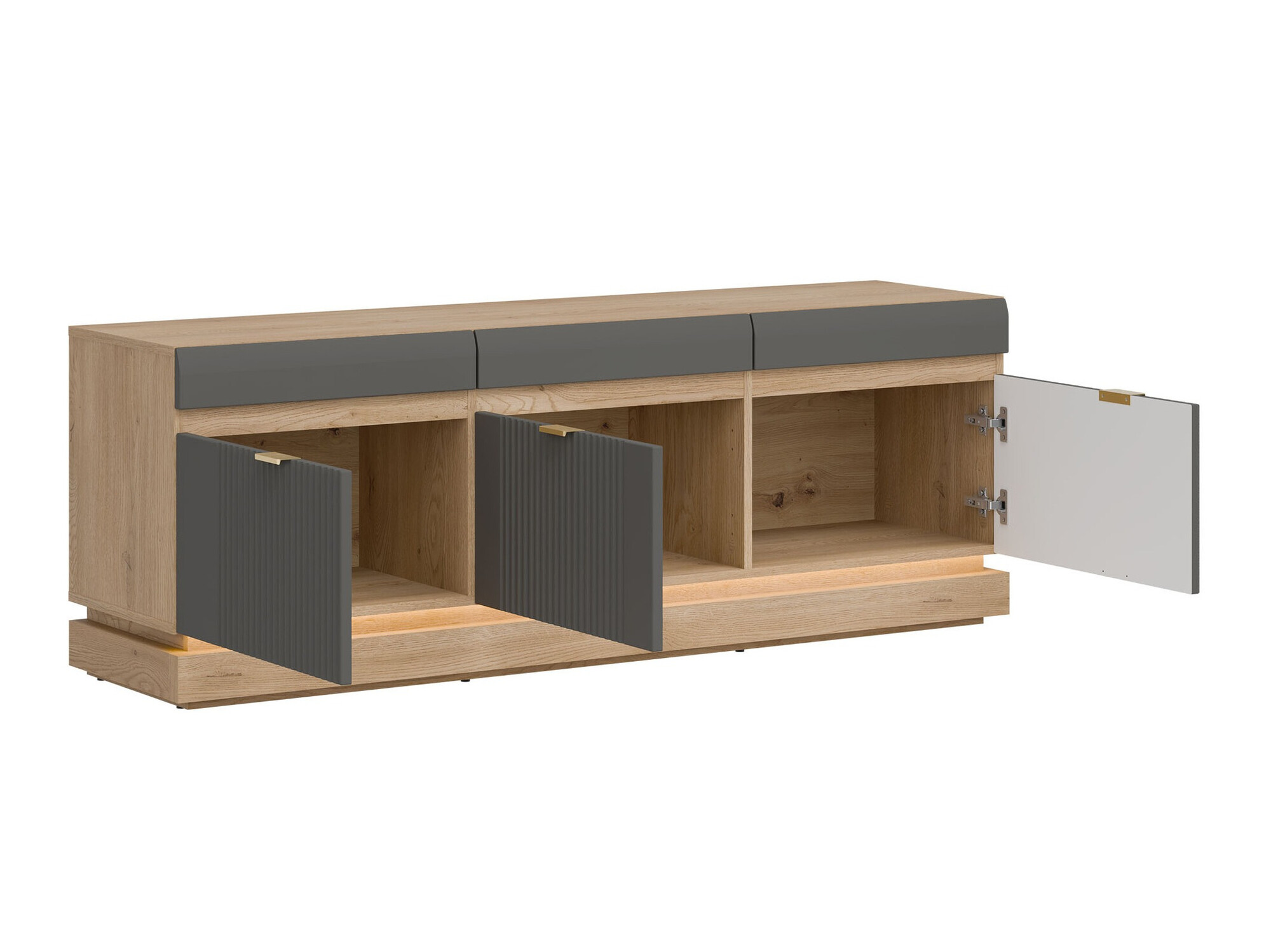 Viesistabas komplekts Teselbu 116 (Pelēks + Ozols)