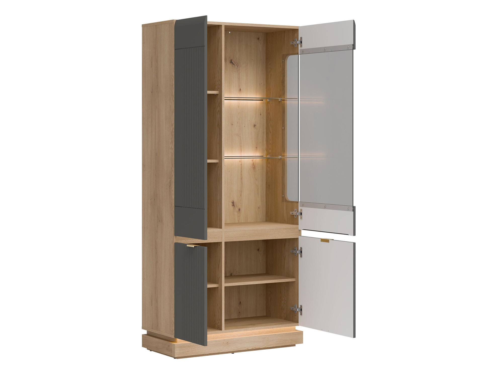 Viesistabas komplekts Teselbu 116 (Pelēks + Ozols)