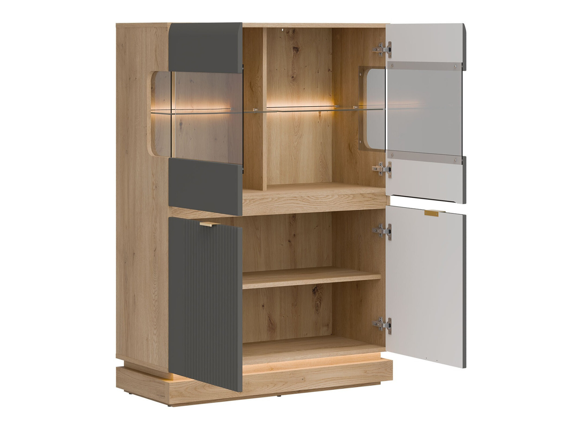 Viesistabas komplekts Teselbu 116 (Pelēks + Ozols)