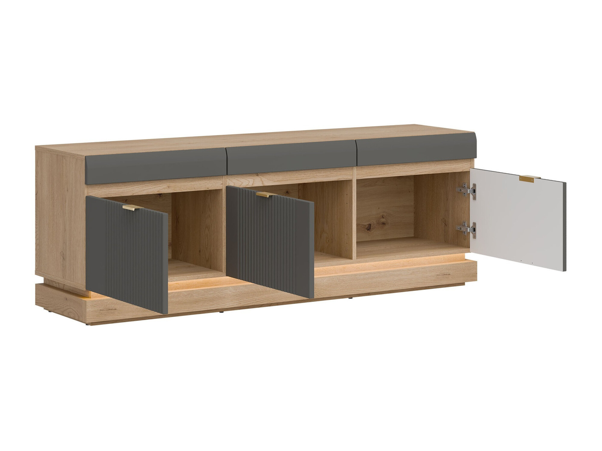 Viesistabas komplekts Teselbu 116 (Pelēks + Ozols)