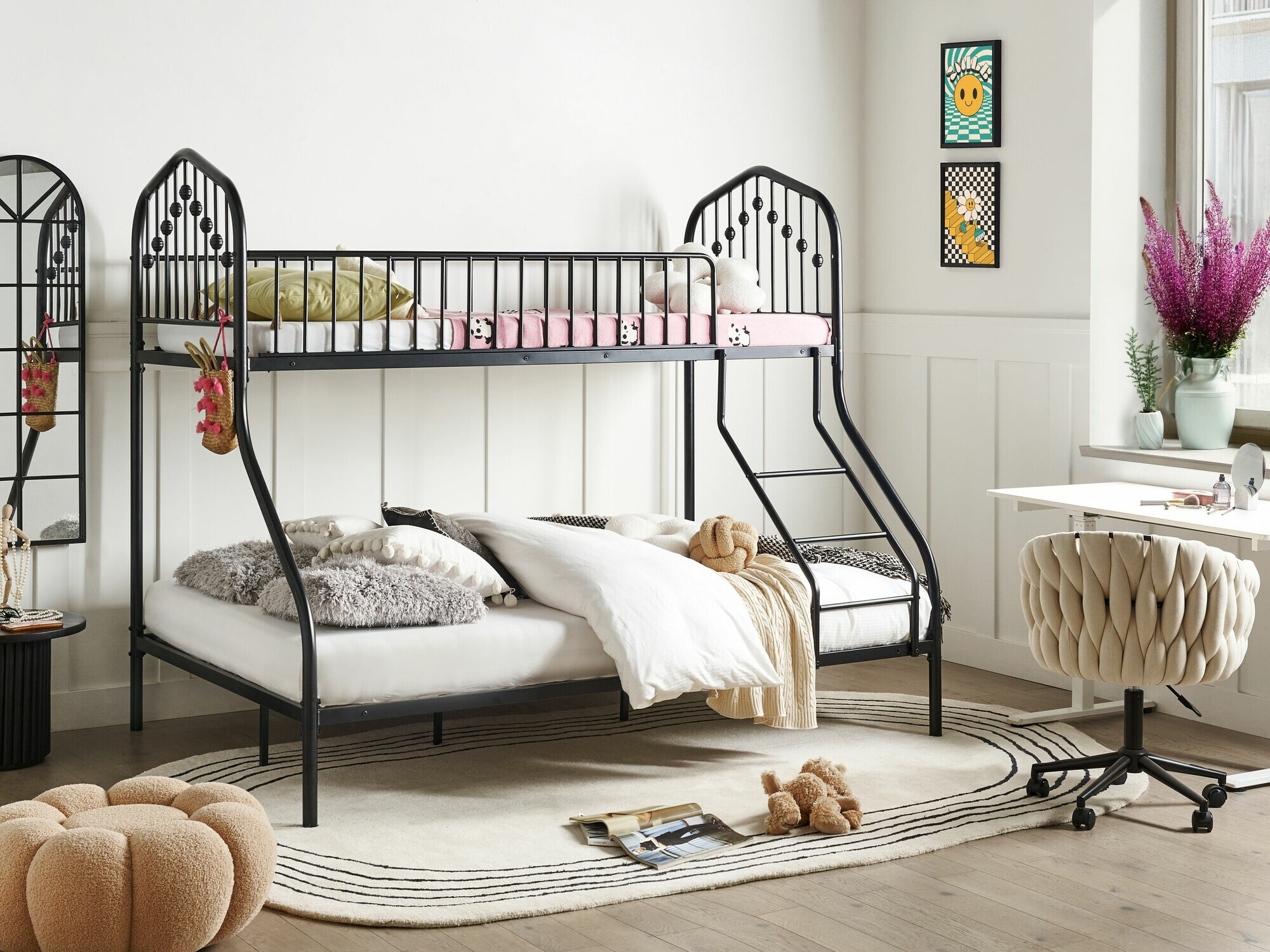 Divstāvu gulta Berwyn 2633 (Melns)