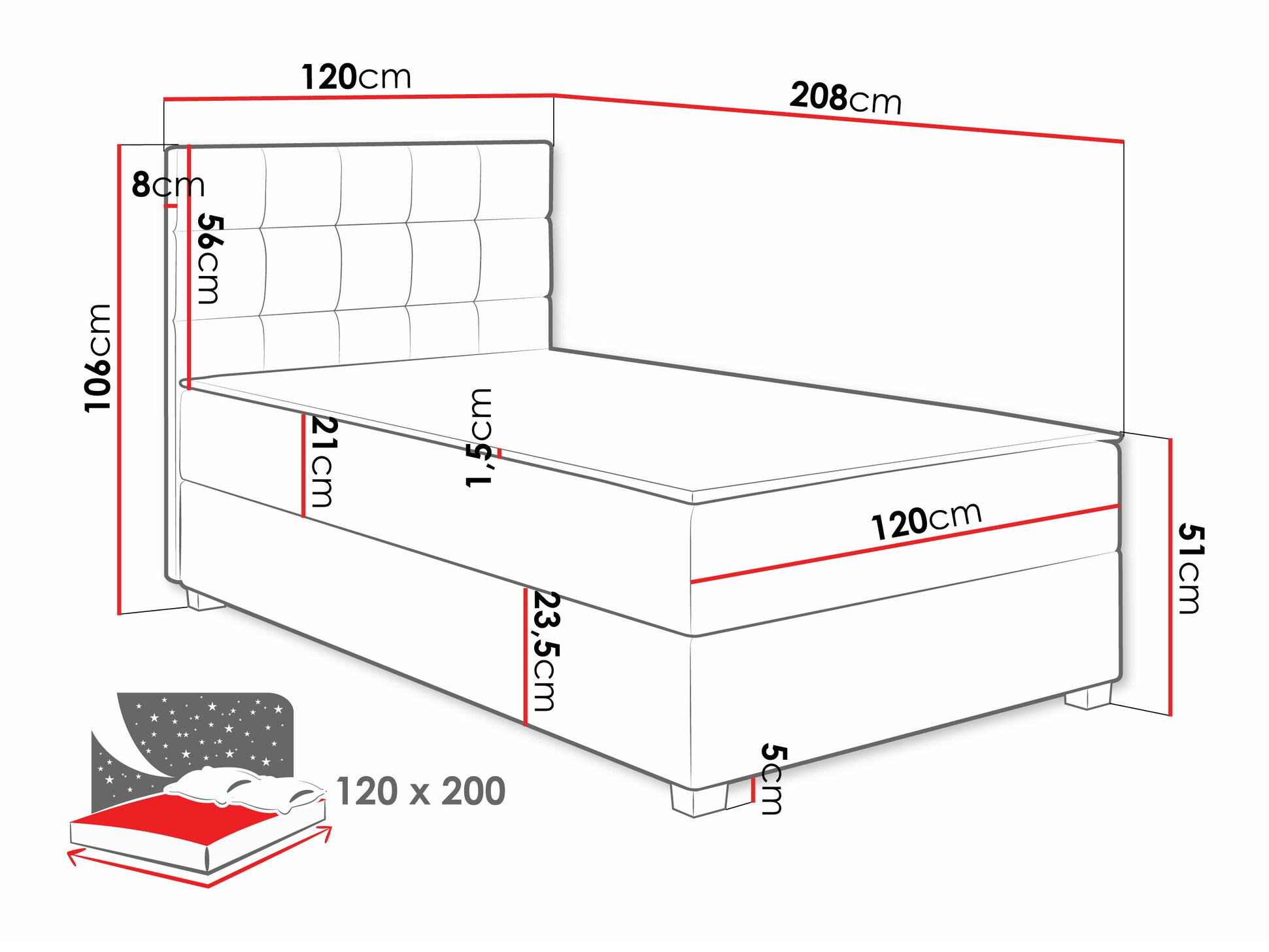 Континентальная кровать Sanford 107 (Manila 02)