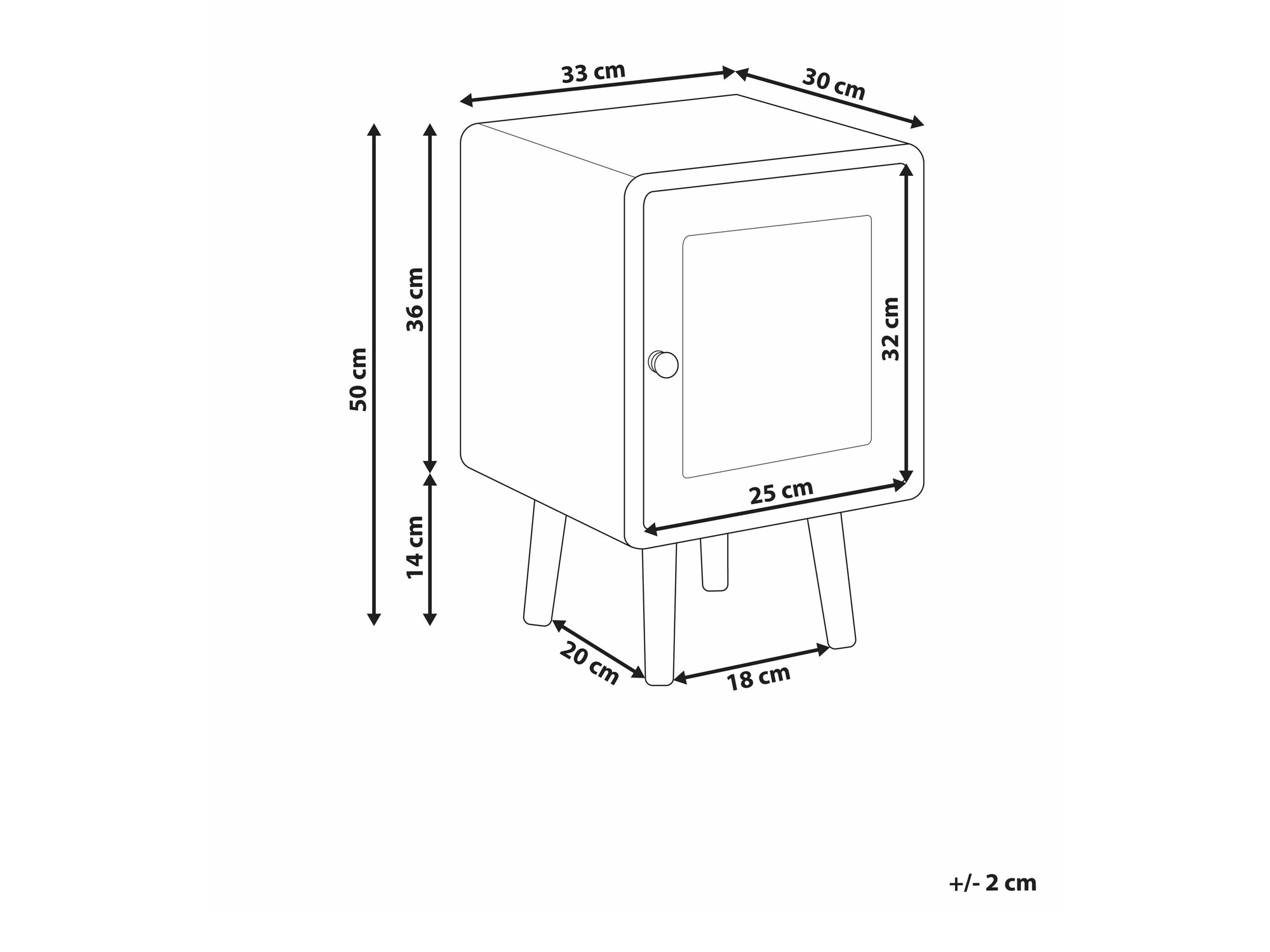 Прикроватная тумбочка Berwyn 2632 (Чёрный)