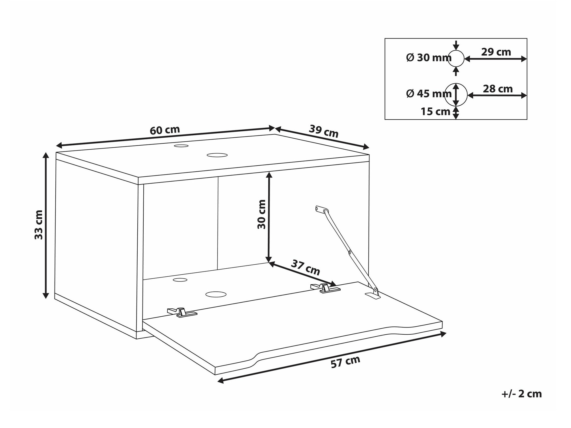 Piekarams vannas istabas skapītis izlietnei Berwyn 2644 (Melns)