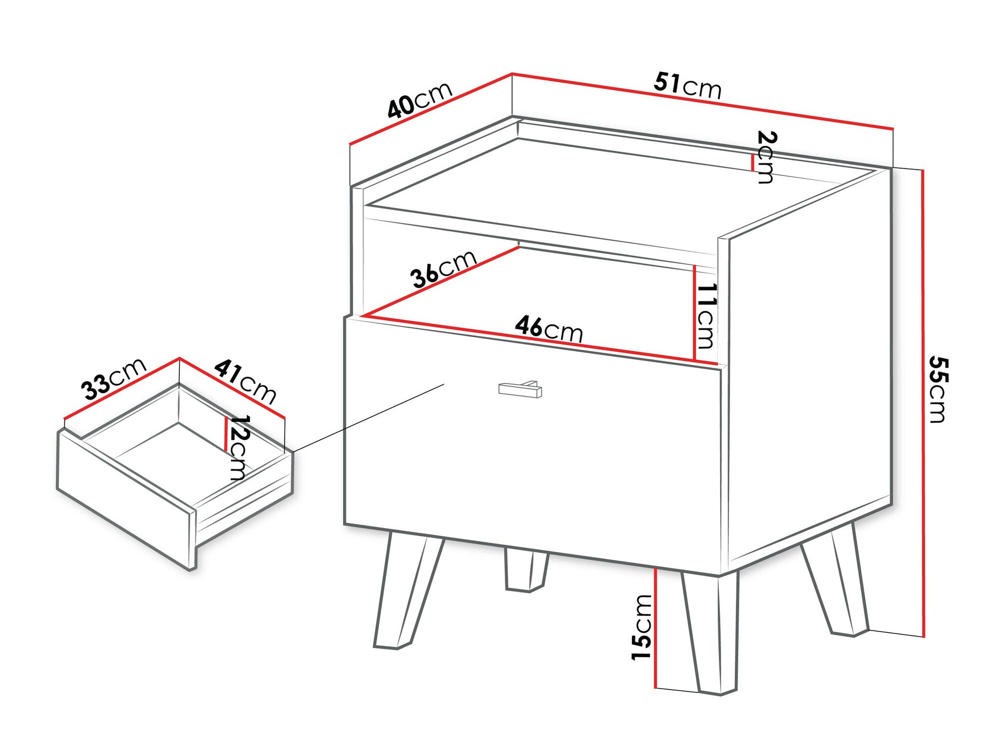 Прикроватная тумбочка Comfivo Avimelo 104